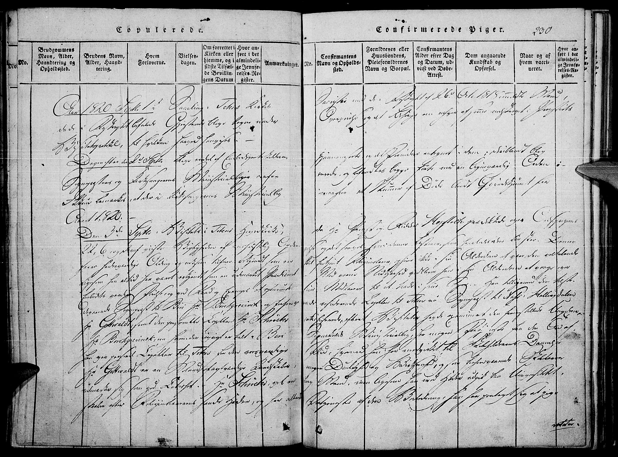 Toten prestekontor, SAH/PREST-102/H/Ha/Haa/L0010: Parish register (official) no. 10, 1820-1828, p. 230