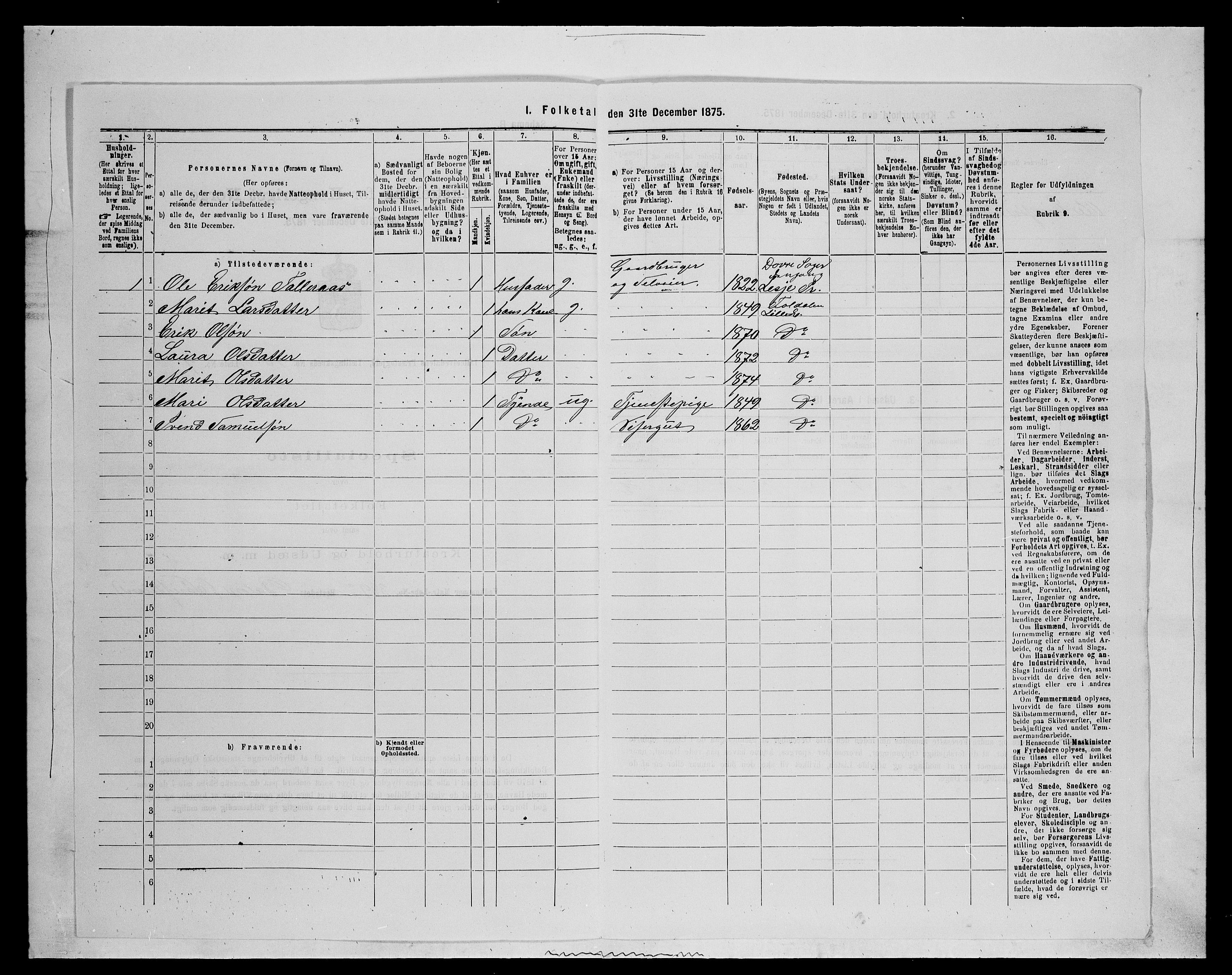 SAH, 1875 census for 0438P Lille Elvedalen, 1875, p. 970