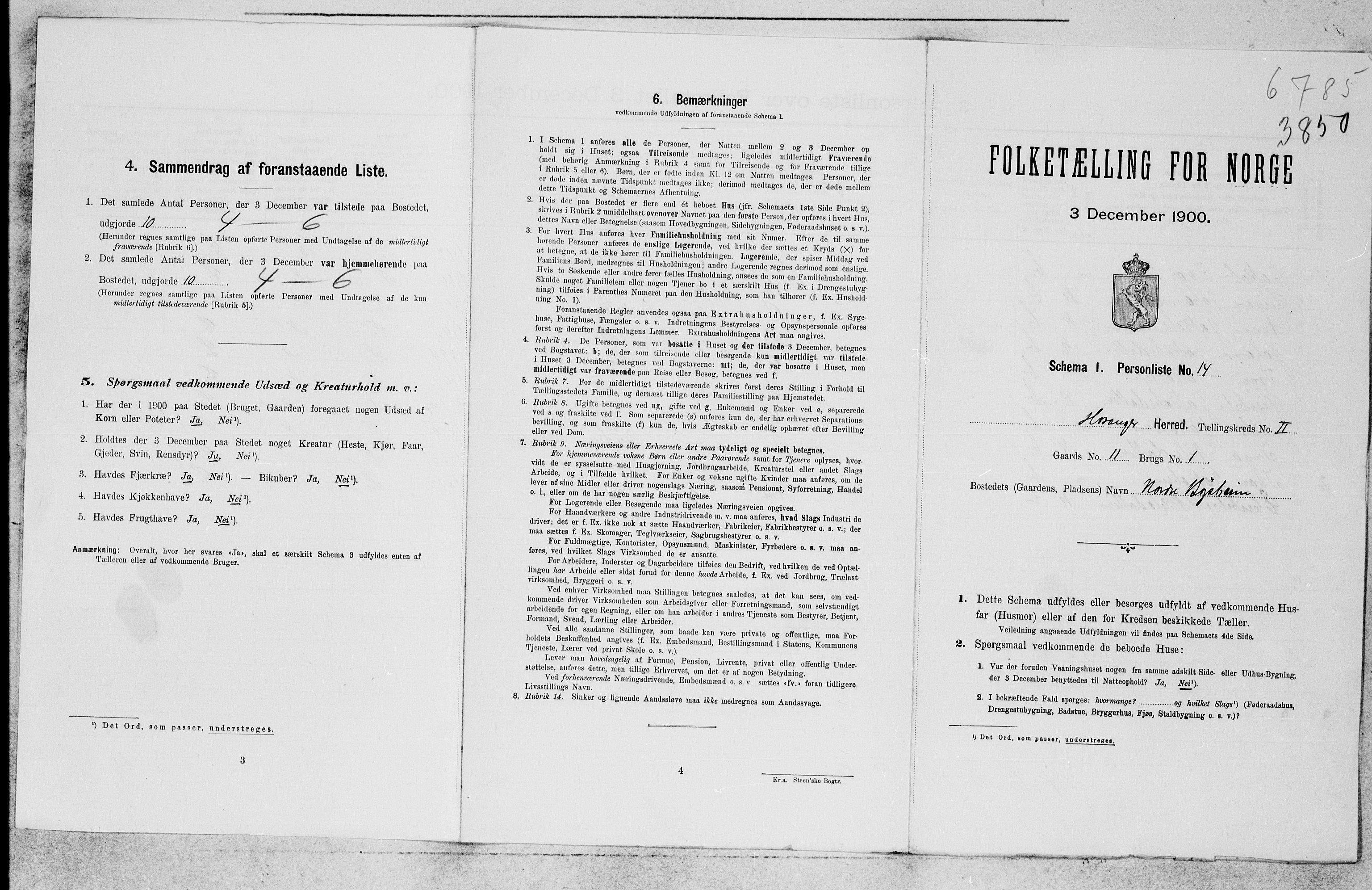 SAB, 1900 census for Hosanger, 1900, p. 46