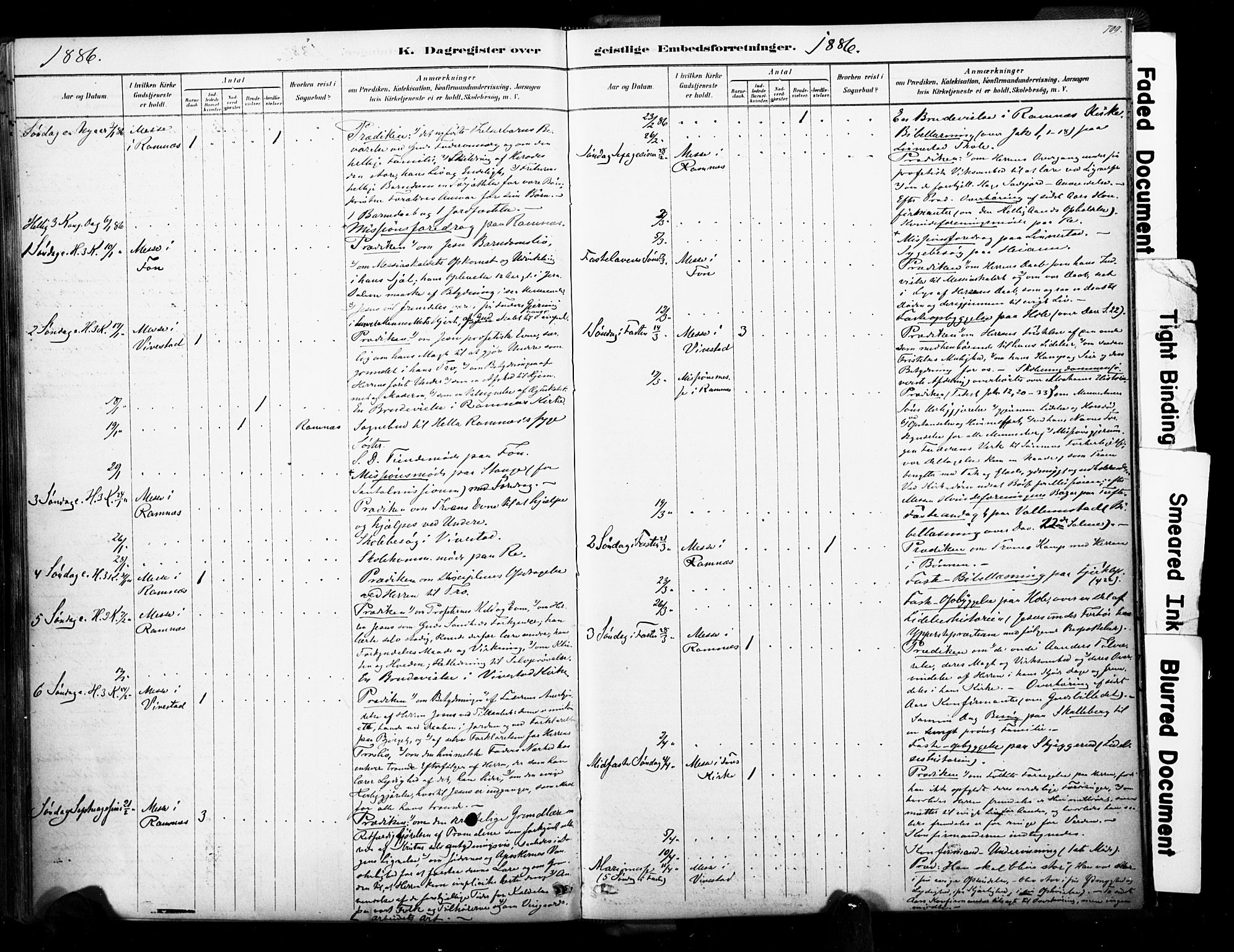 Ramnes kirkebøker, AV/SAKO-A-314/F/Fa/L0007: Parish register (official) no. I 7, 1878-1895, p. 708-709