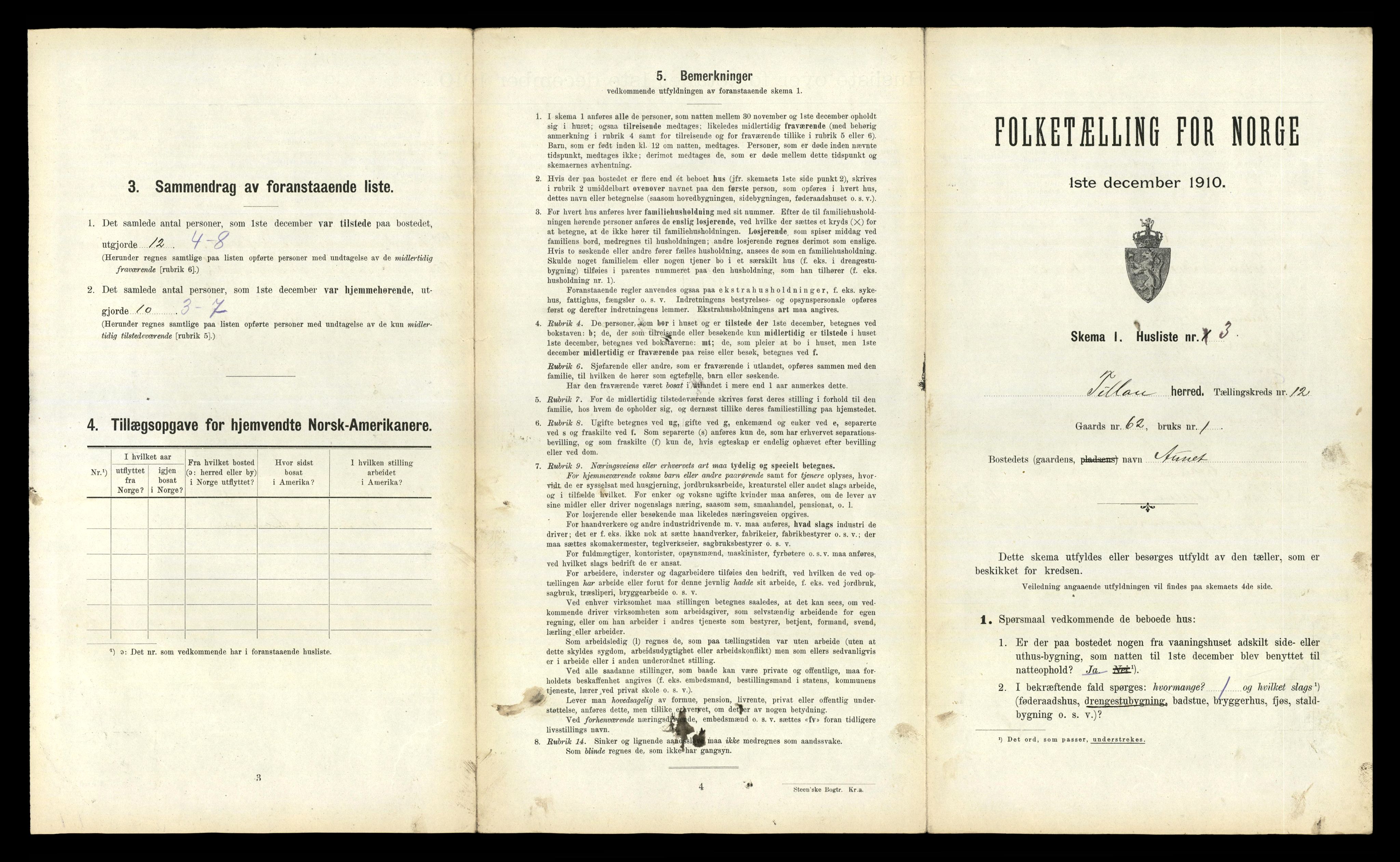 RA, 1910 census for Fillan, 1910, p. 857