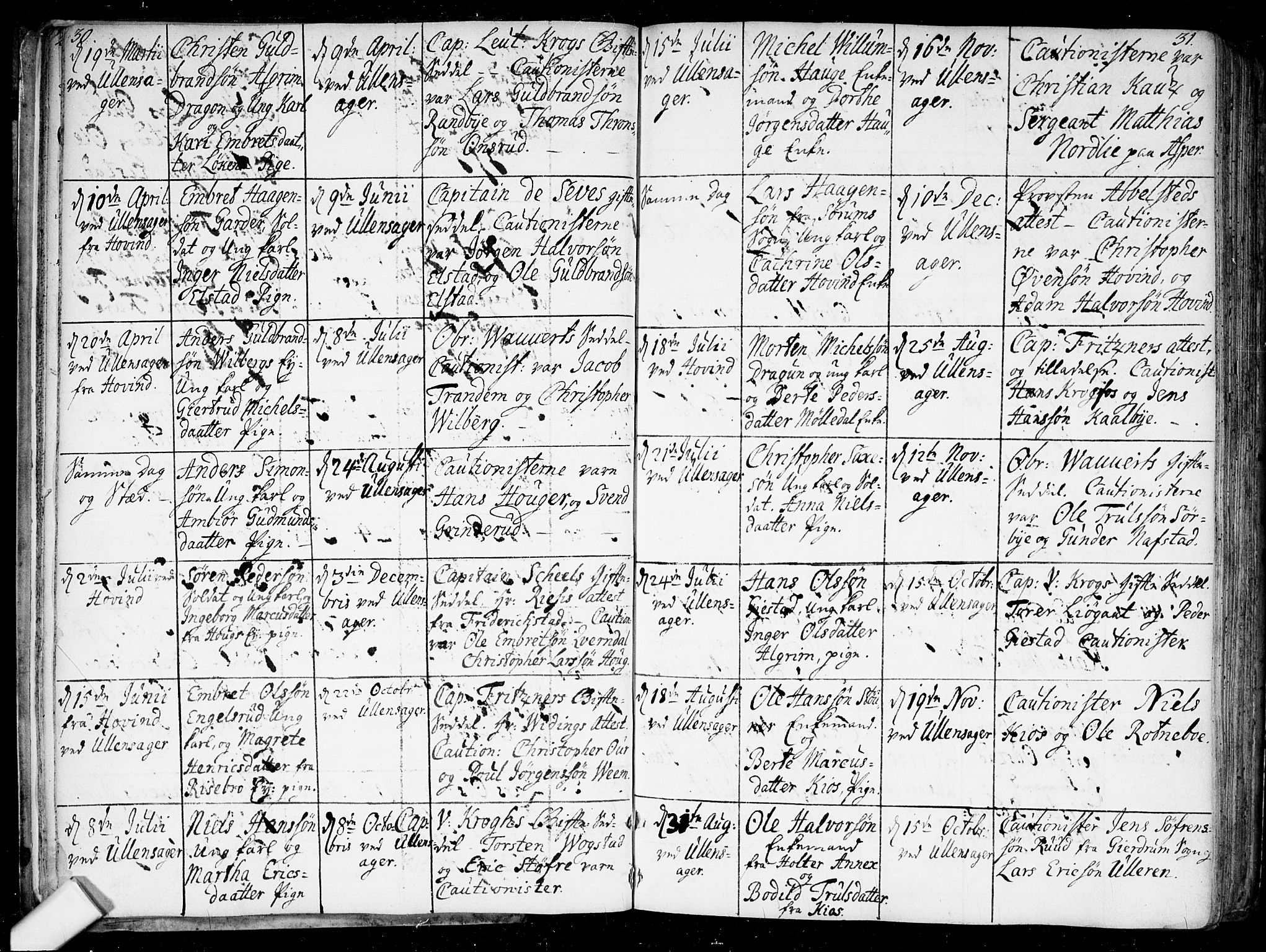 Ullensaker prestekontor Kirkebøker, AV/SAO-A-10236a/F/Fa/L0010: Parish register (official) no. I 10, 1733-1776, p. 30-31