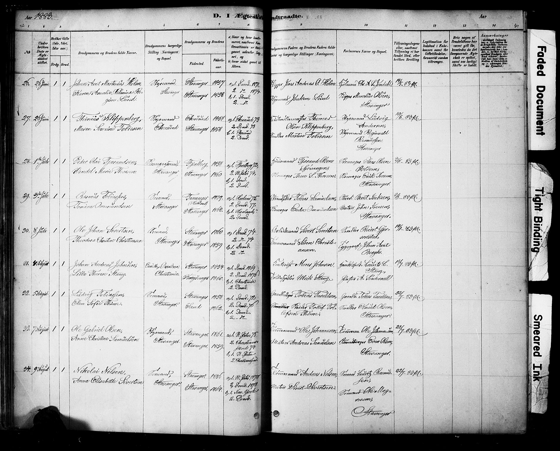 Domkirken sokneprestkontor, AV/SAST-A-101812/001/30/30BA/L0029: Parish register (official) no. A 28, 1878-1904, p. 40