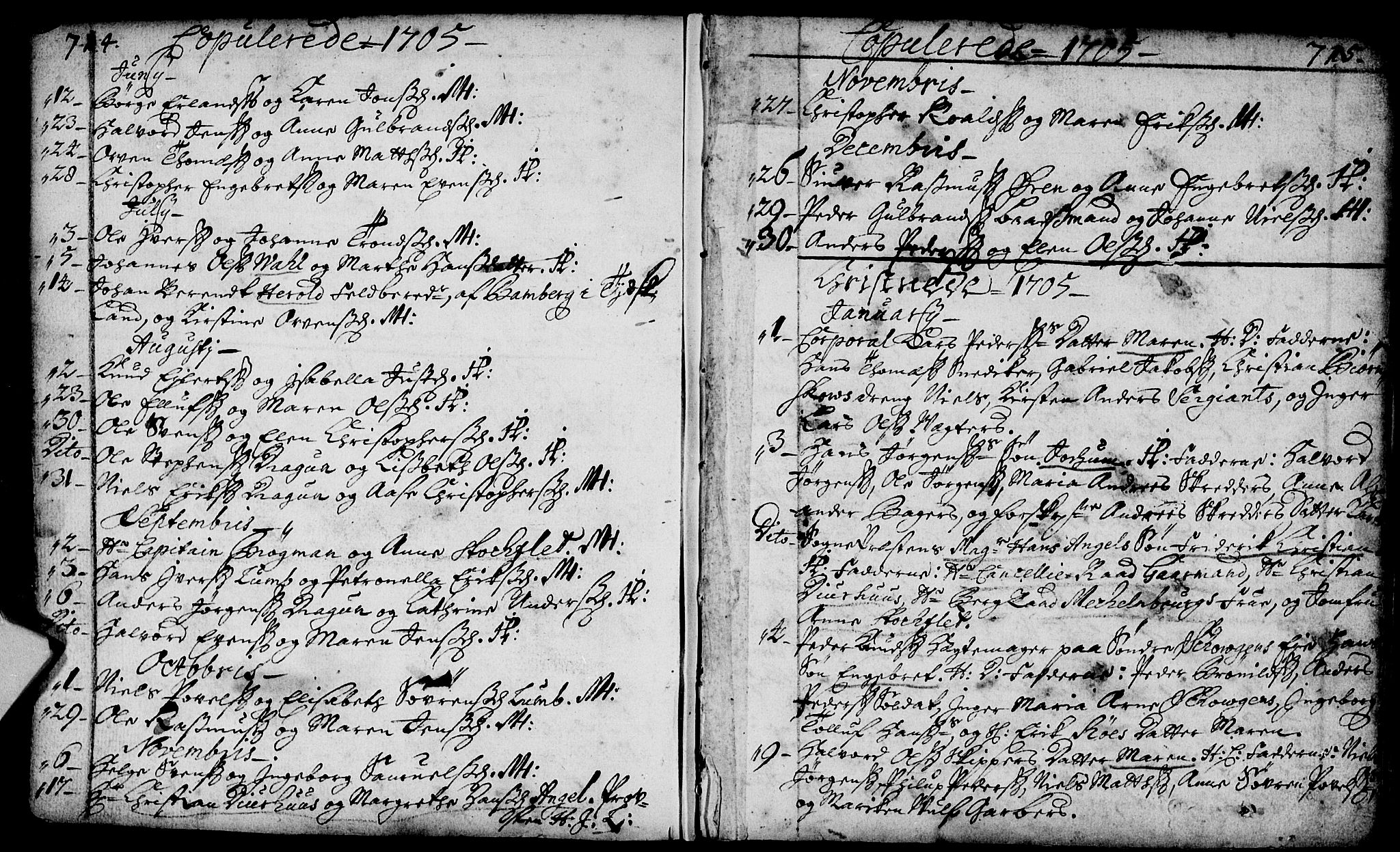 Bragernes kirkebøker, AV/SAKO-A-6/F/Fa/L0002: Parish register (official) no. I 2, 1680-1705, p. 714-715