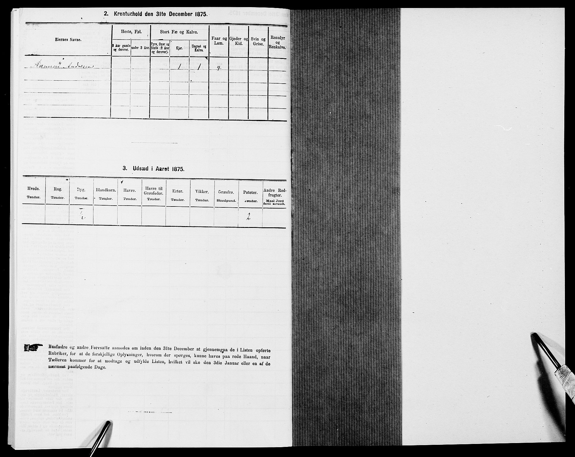 SAK, 1875 census for 0929P Åmli, 1875, p. 536