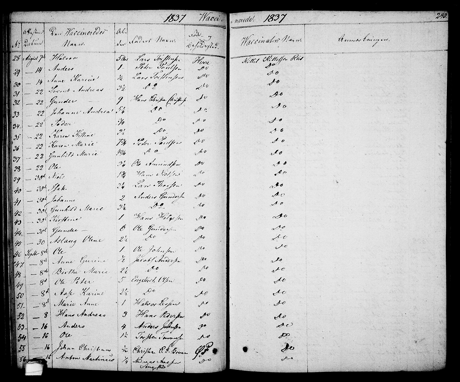 Porsgrunn kirkebøker , SAKO/A-104/F/Fa/L0005: Parish register (official) no. 5, 1828-1840, p. 240
