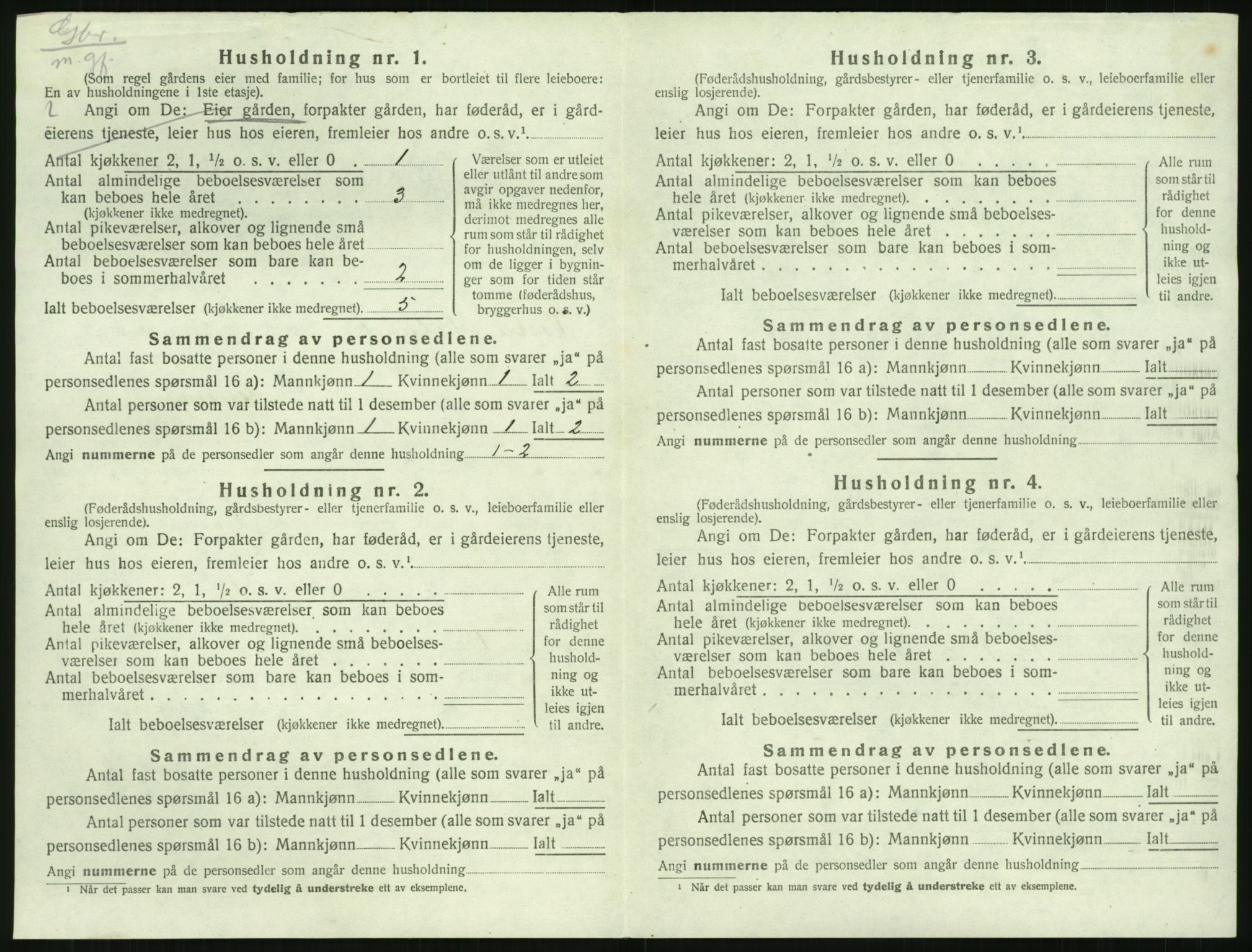 SAK, 1920 census for Vestre Moland, 1920, p. 584