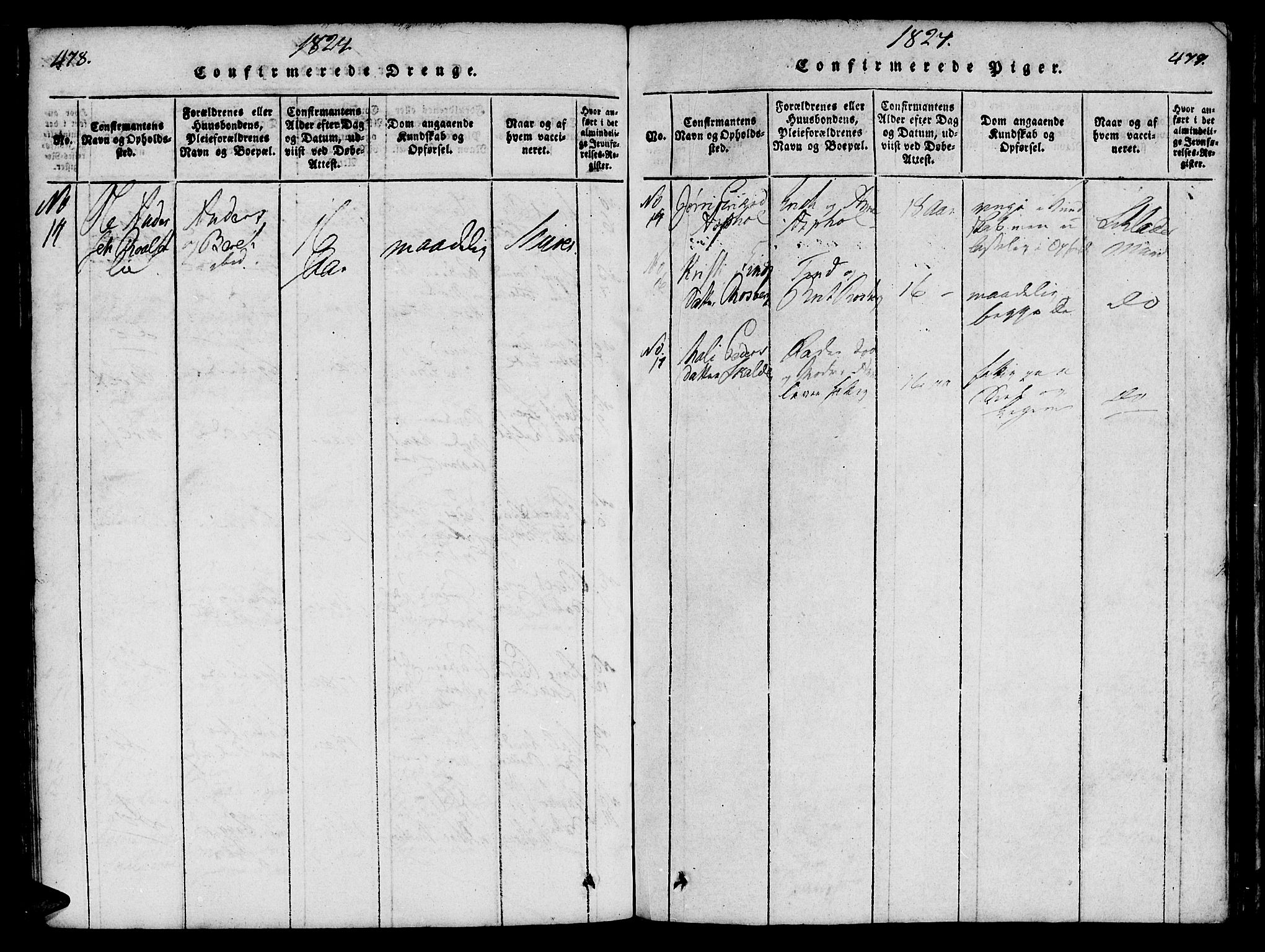 Ministerialprotokoller, klokkerbøker og fødselsregistre - Møre og Romsdal, AV/SAT-A-1454/557/L0679: Parish register (official) no. 557A01, 1818-1843, p. 478-479