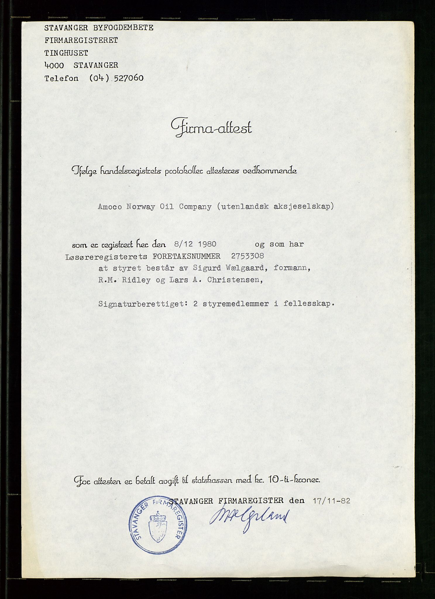 Pa 1740 - Amoco Norway Oil Company, AV/SAST-A-102405/22/A/Aa/L0001: Styreprotokoller og sakspapirer, 1965-1999, p. 49