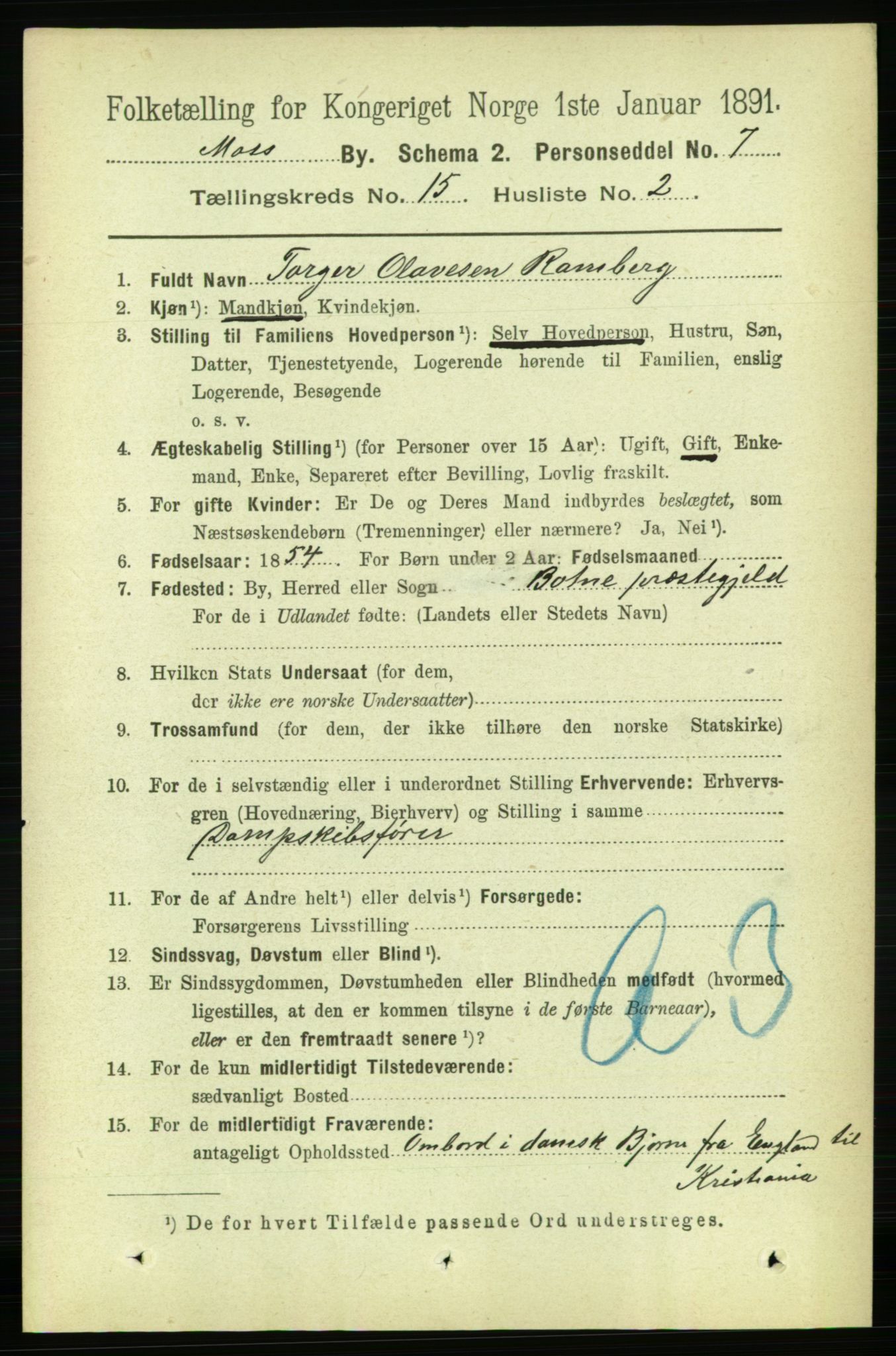 RA, 1891 census for 0104 Moss, 1891, p. 7230