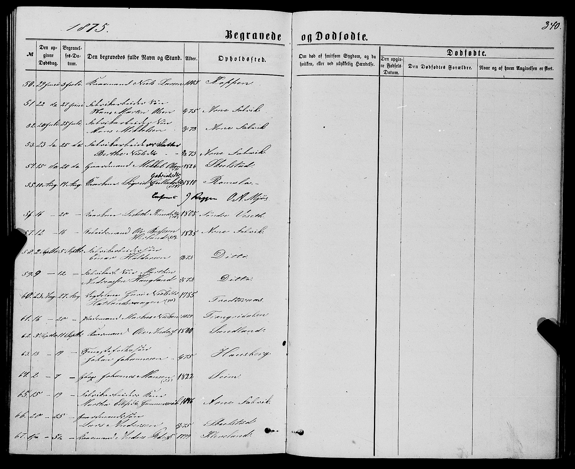 Haus sokneprestembete, AV/SAB-A-75601/H/Haa: Parish register (official) no. A 18, 1871-1877, p. 340