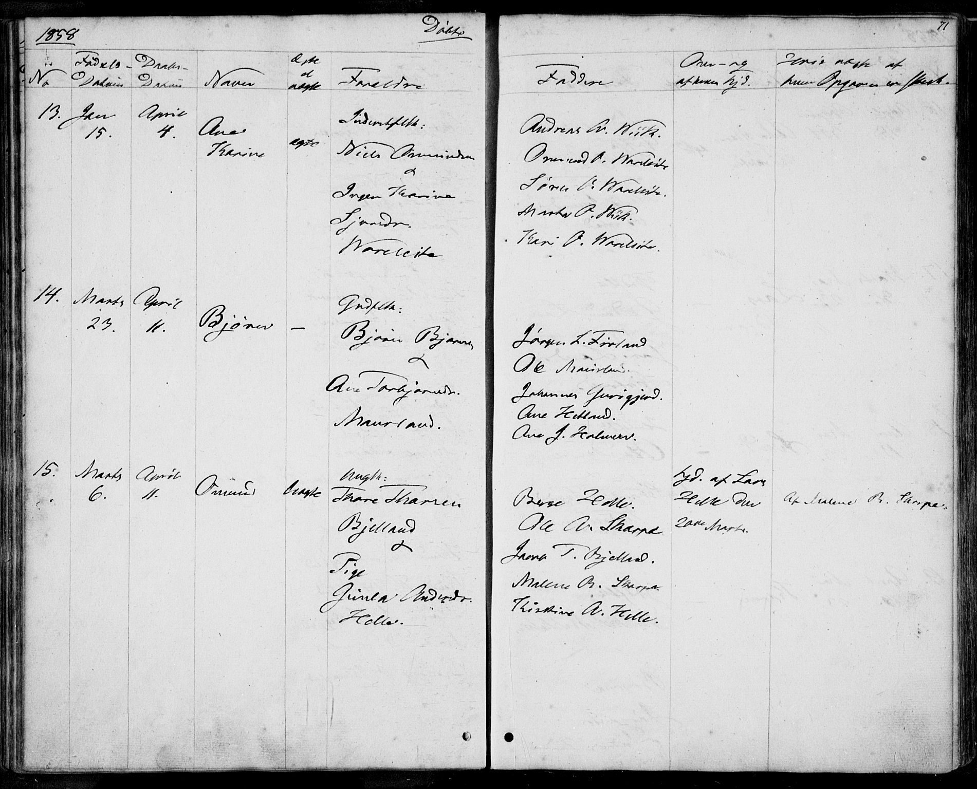 Nedstrand sokneprestkontor, AV/SAST-A-101841/01/IV: Parish register (official) no. A 8, 1839-1860, p. 71