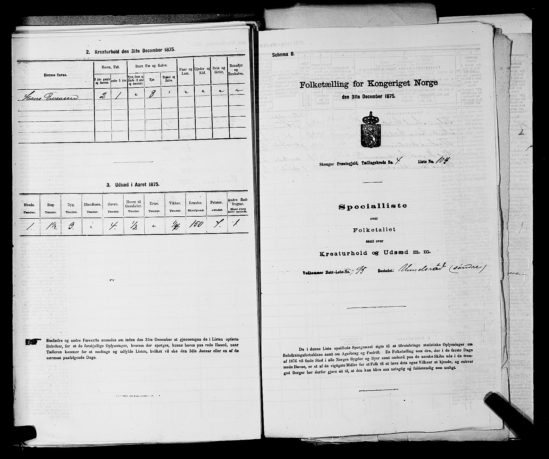 SAKO, 1875 census for 0712P Skoger, 1875, p. 609