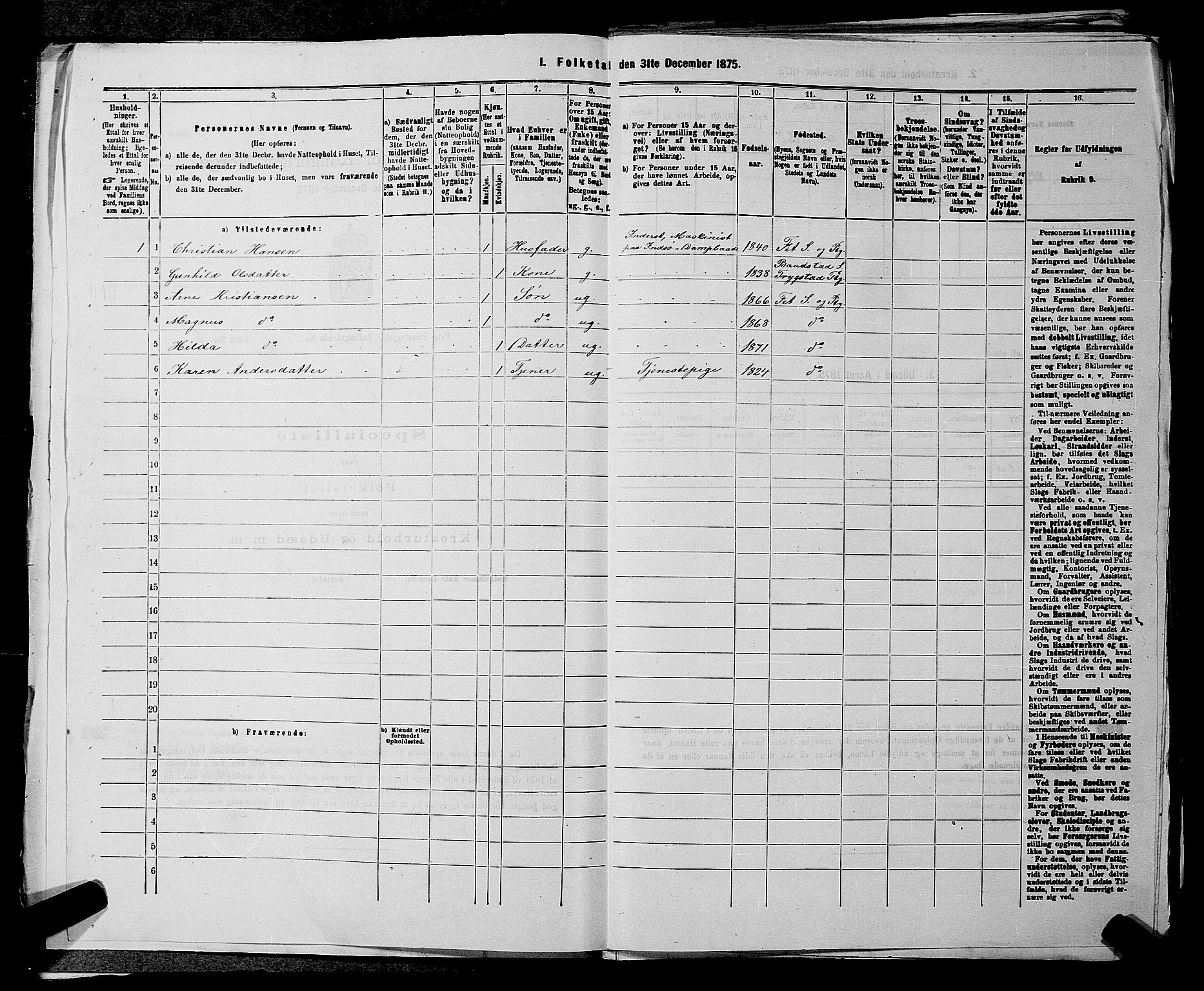 RA, 1875 census for 0227P Fet, 1875, p. 1005