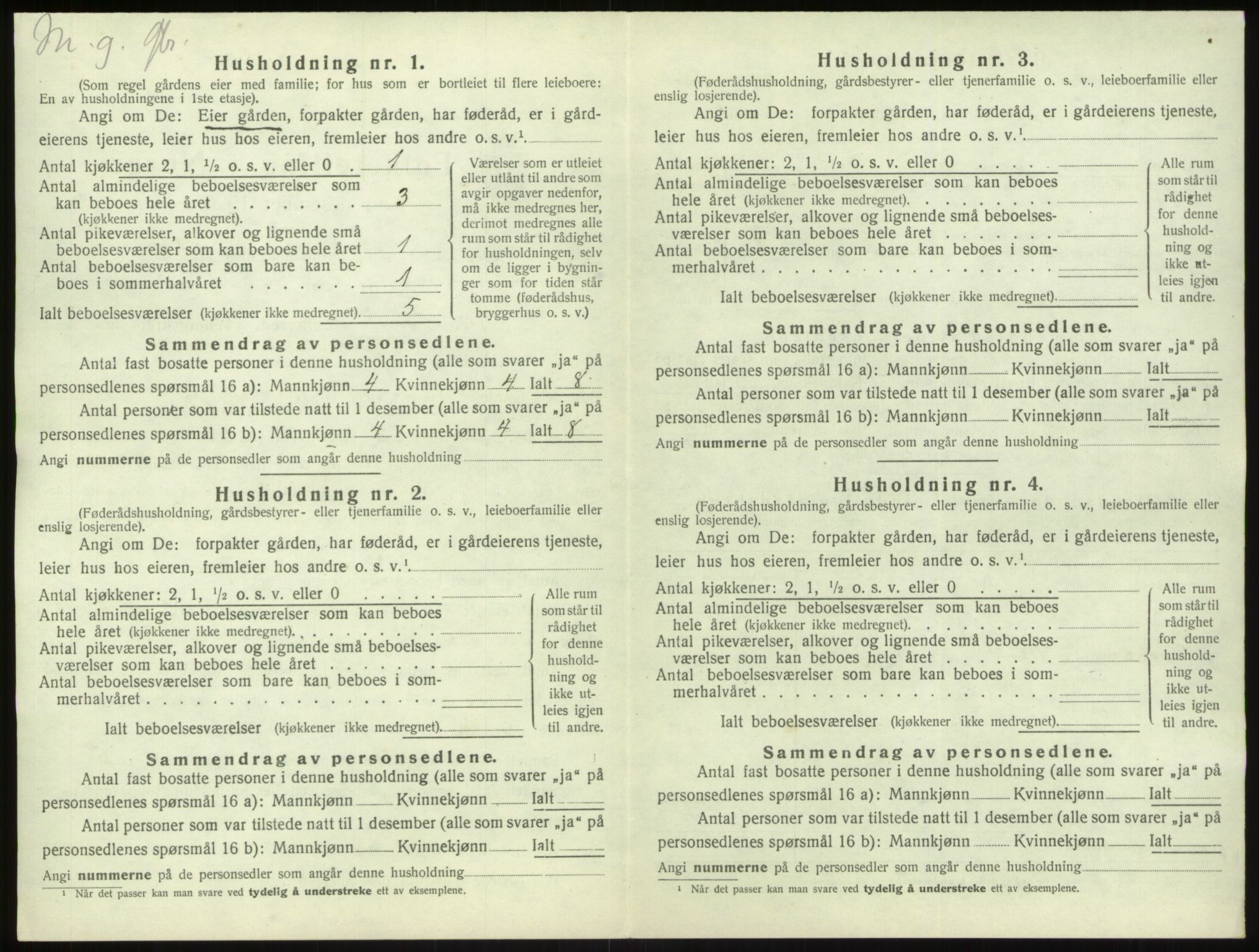 SAB, 1920 census for Vik, 1920, p. 872