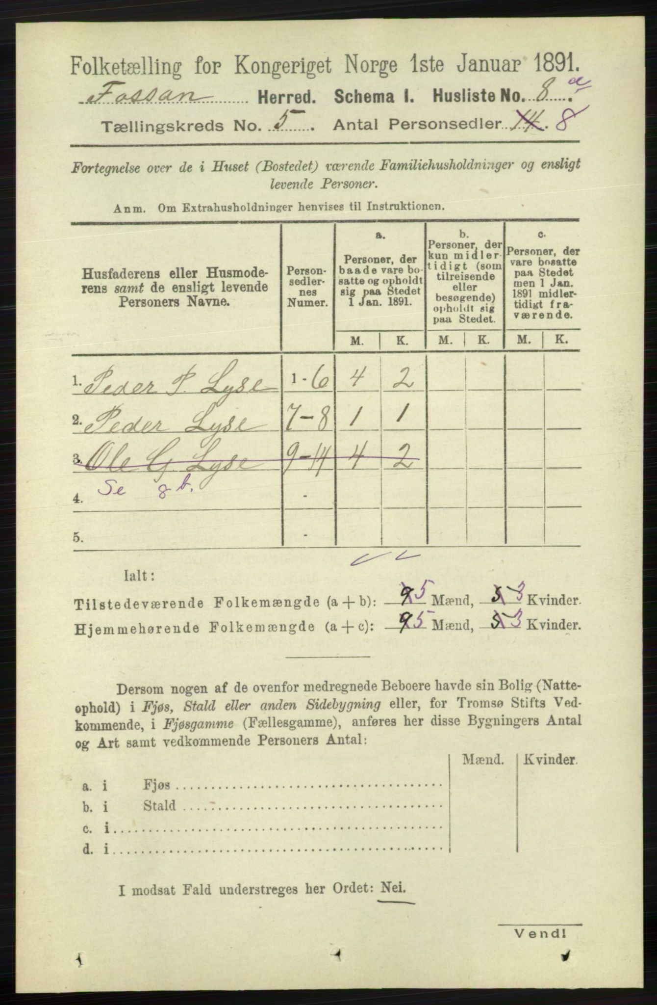 RA, 1891 census for 1129 Forsand, 1891, p. 740