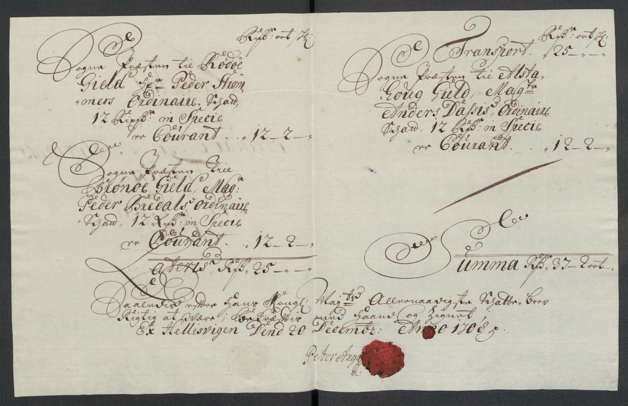 Rentekammeret inntil 1814, Reviderte regnskaper, Fogderegnskap, RA/EA-4092/R65/L4510: Fogderegnskap Helgeland, 1708-1709, p. 117