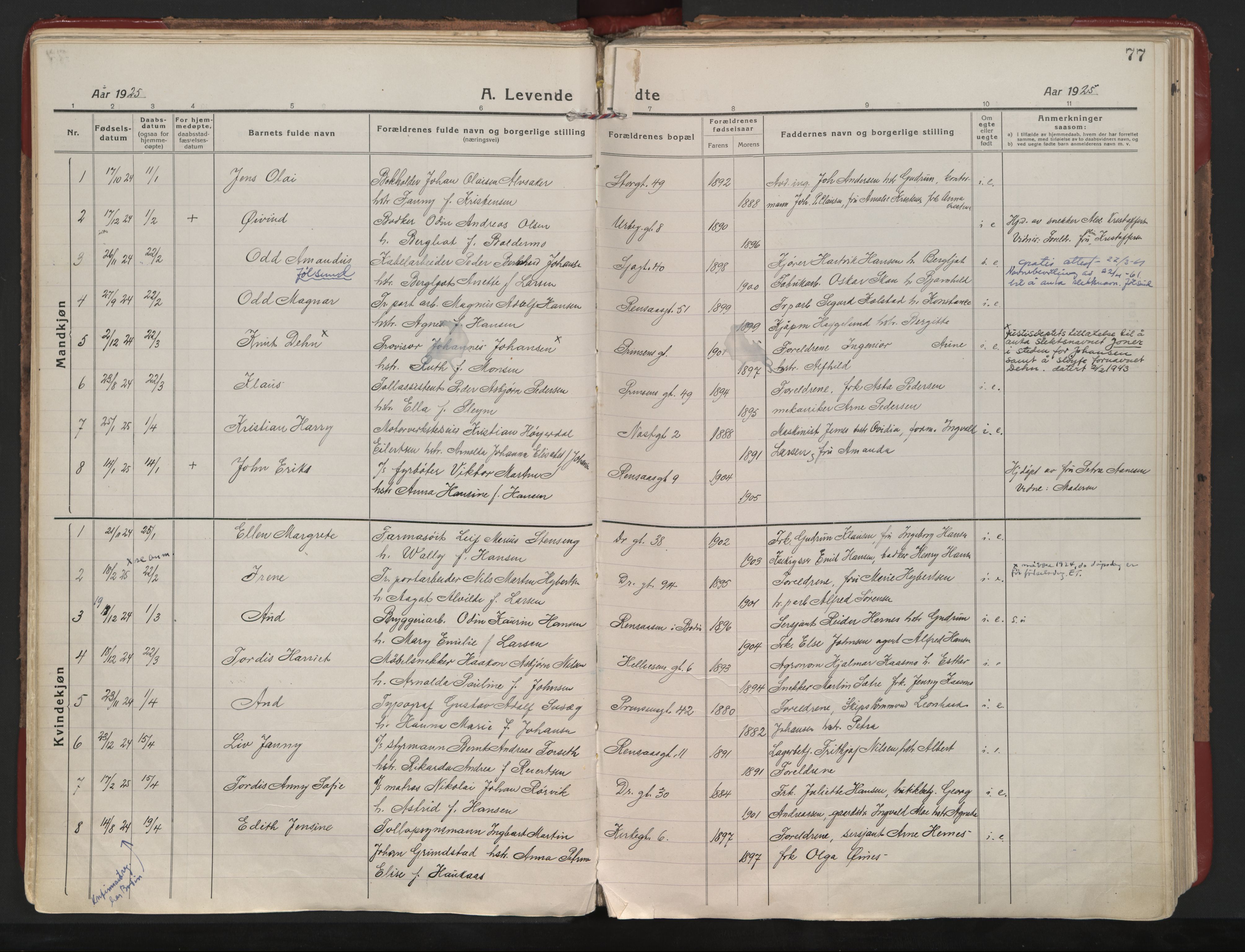Ministerialprotokoller, klokkerbøker og fødselsregistre - Nordland, SAT/A-1459/801/L0017: Parish register (official) no. 801A17, 1917-1930, p. 77