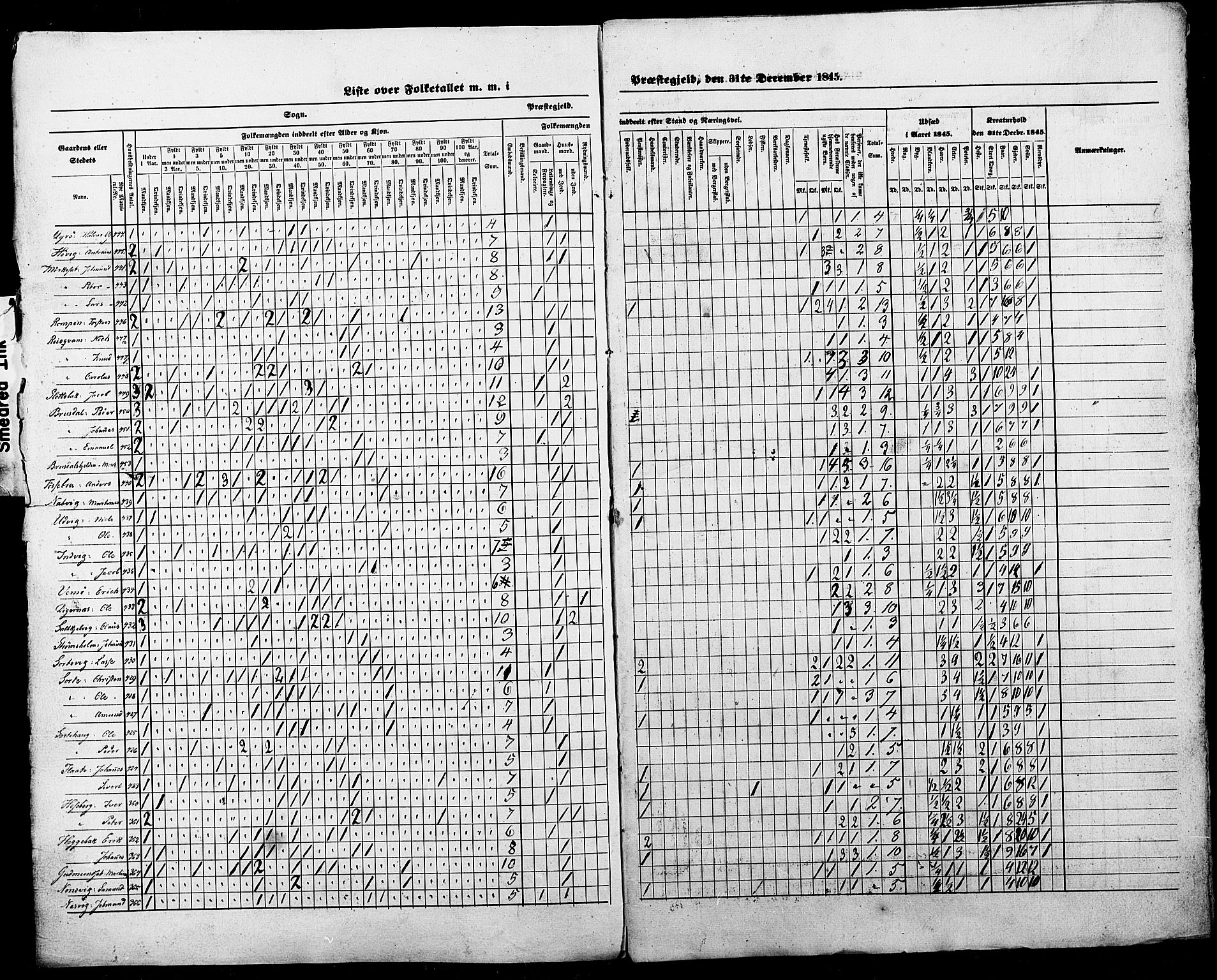 SAT, Census 1845 for Borgund, 1845, p. 35