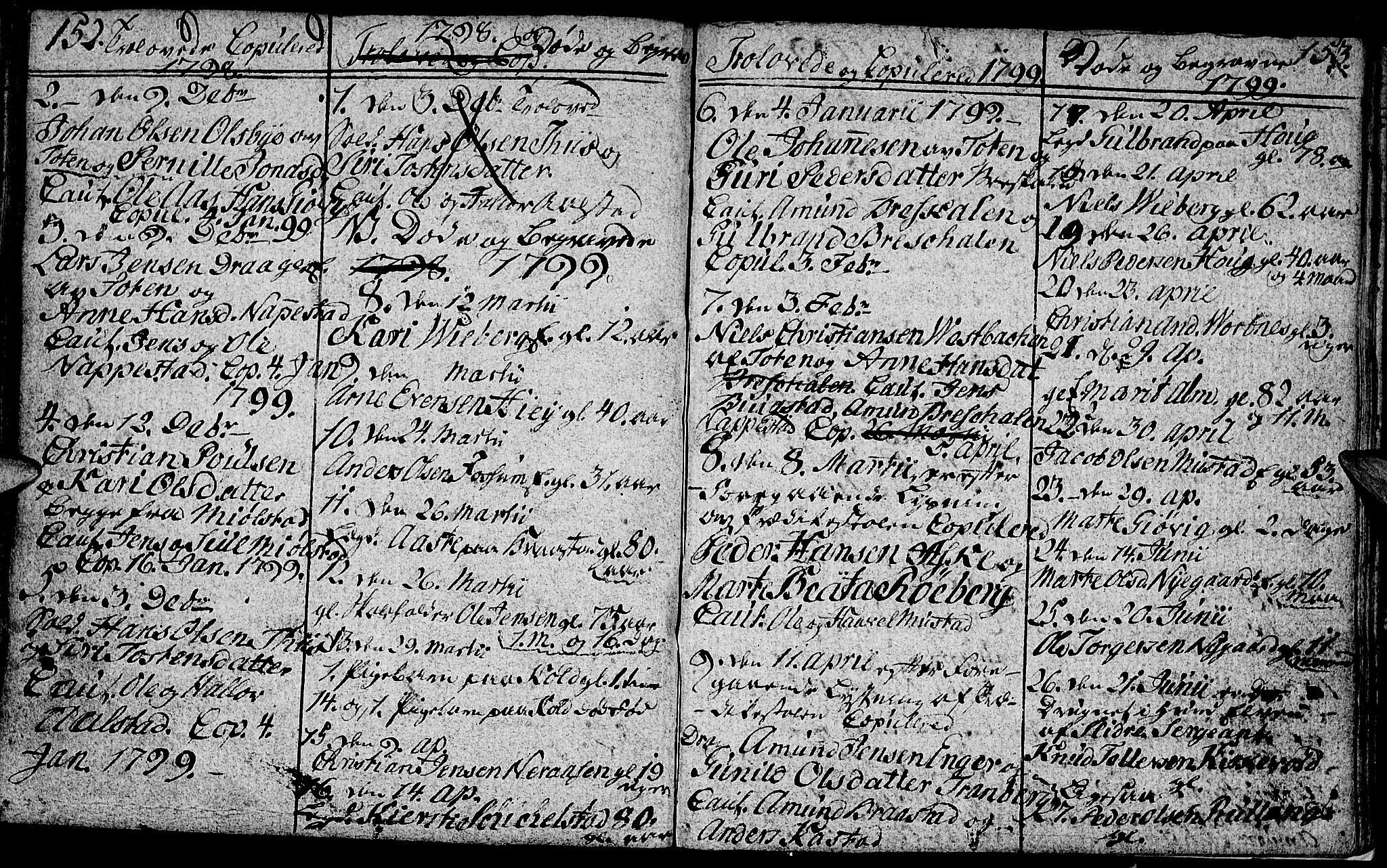 Vardal prestekontor, SAH/PREST-100/H/Ha/Hab/L0002: Parish register (copy) no. 2, 1790-1803, p. 152-153