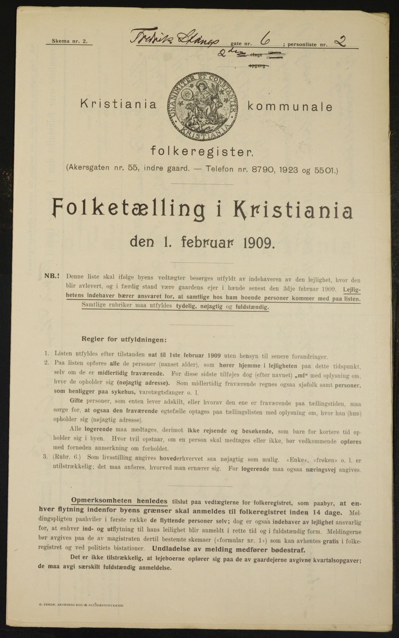 OBA, Municipal Census 1909 for Kristiania, 1909, p. 24105