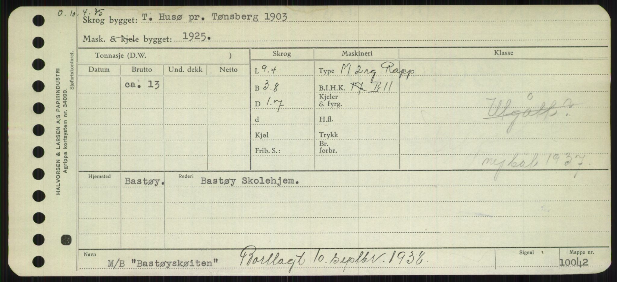 Sjøfartsdirektoratet med forløpere, Skipsmålingen, AV/RA-S-1627/H/Hd/L0003: Fartøy, B-Bev, p. 377