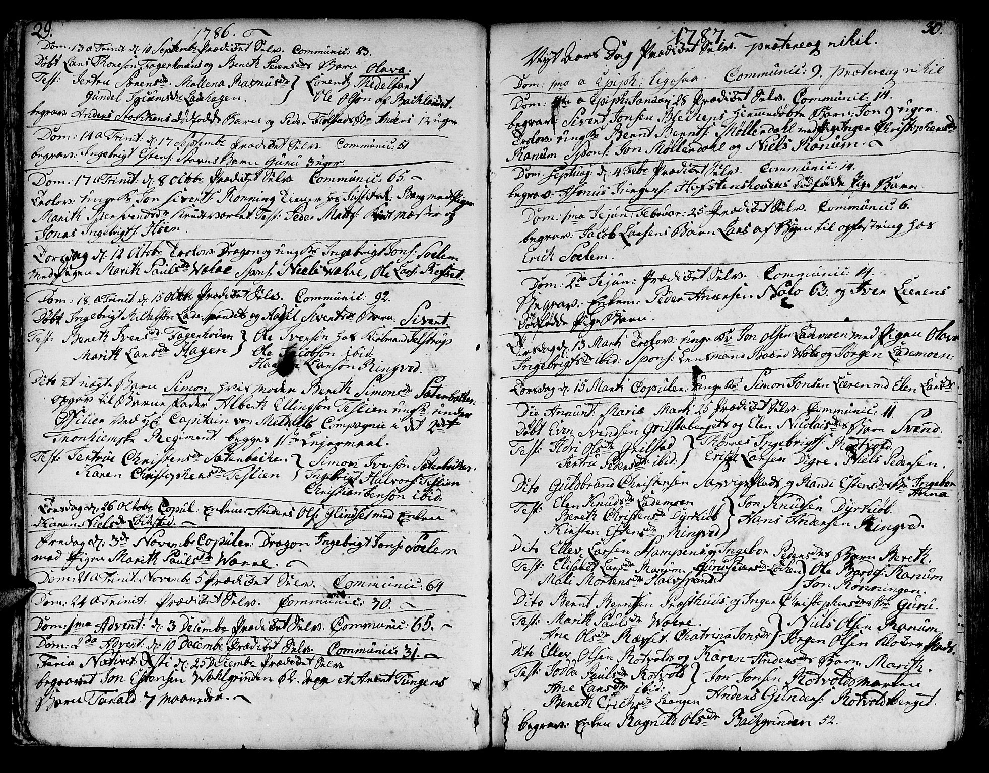 Ministerialprotokoller, klokkerbøker og fødselsregistre - Sør-Trøndelag, SAT/A-1456/606/L0280: Parish register (official) no. 606A02 /1, 1781-1817, p. 29-30