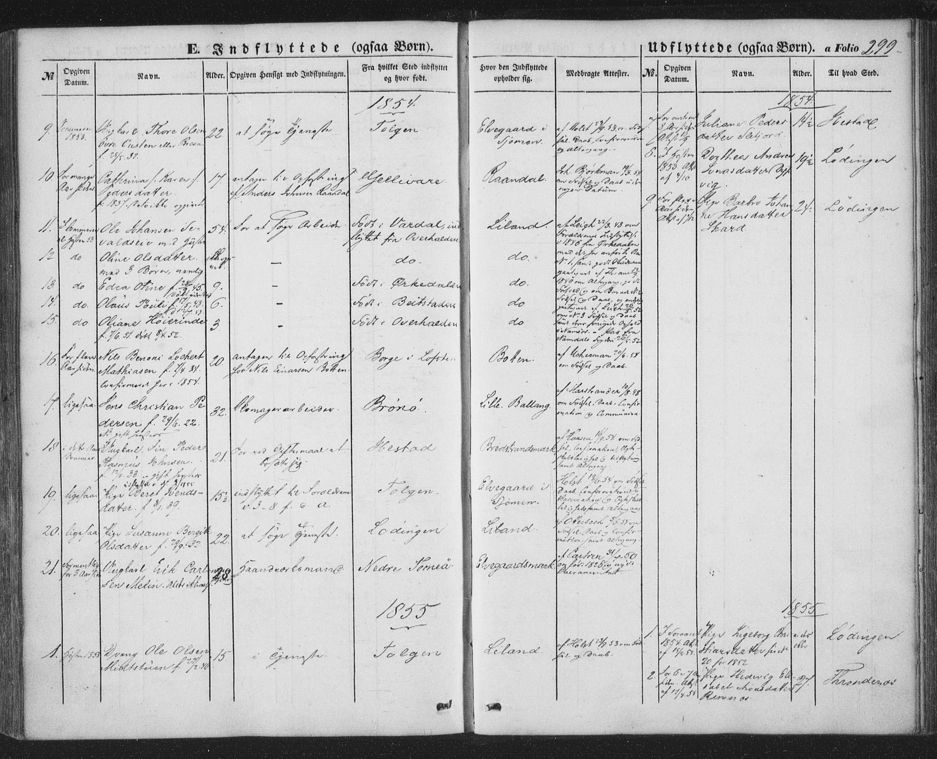 Ministerialprotokoller, klokkerbøker og fødselsregistre - Nordland, SAT/A-1459/863/L0895: Parish register (official) no. 863A07, 1851-1860, p. 299