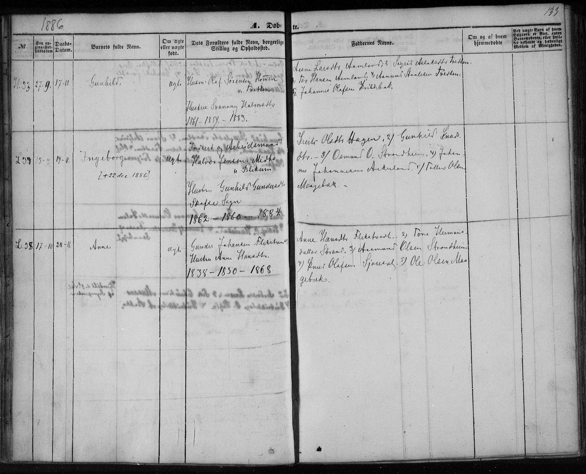 Lårdal kirkebøker, SAKO/A-284/F/Fa/L0006: Parish register (official) no. I 6, 1861-1886, p. 133