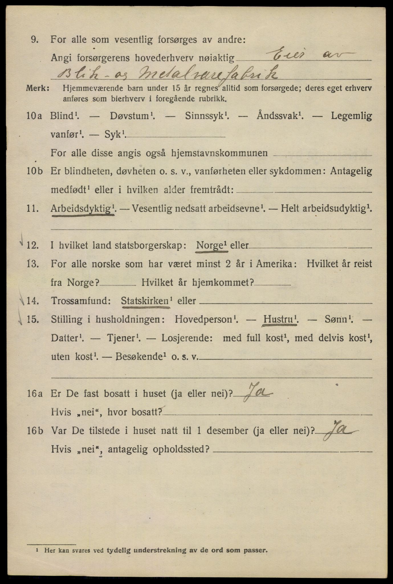 SAO, 1920 census for Kristiania, 1920, p. 136696