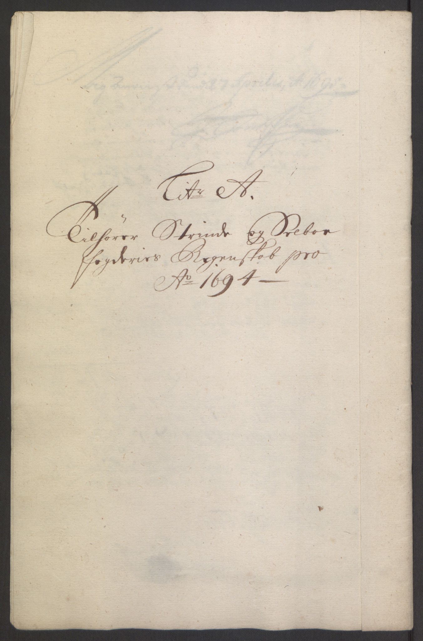 Rentekammeret inntil 1814, Reviderte regnskaper, Fogderegnskap, RA/EA-4092/R61/L4104: Fogderegnskap Strinda og Selbu, 1693-1694, p. 207