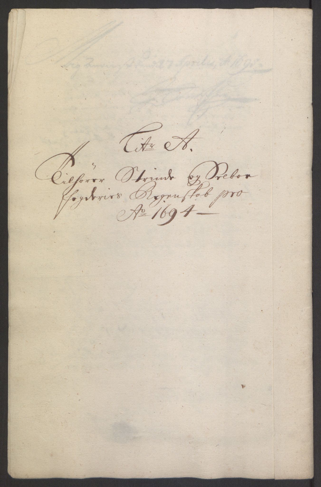 Rentekammeret inntil 1814, Reviderte regnskaper, Fogderegnskap, AV/RA-EA-4092/R61/L4104: Fogderegnskap Strinda og Selbu, 1693-1694, p. 207