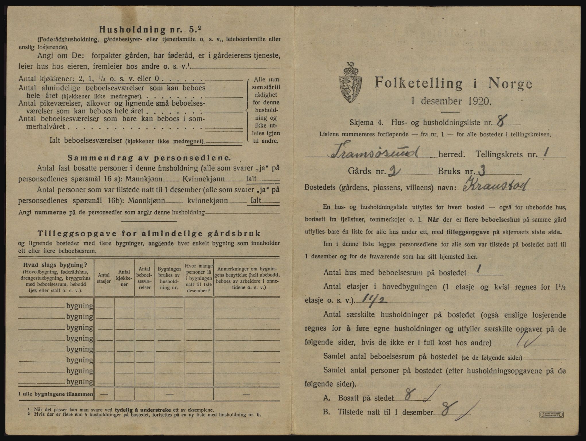 SATØ, 1920 census for Tromsøysund, 1920, p. 118