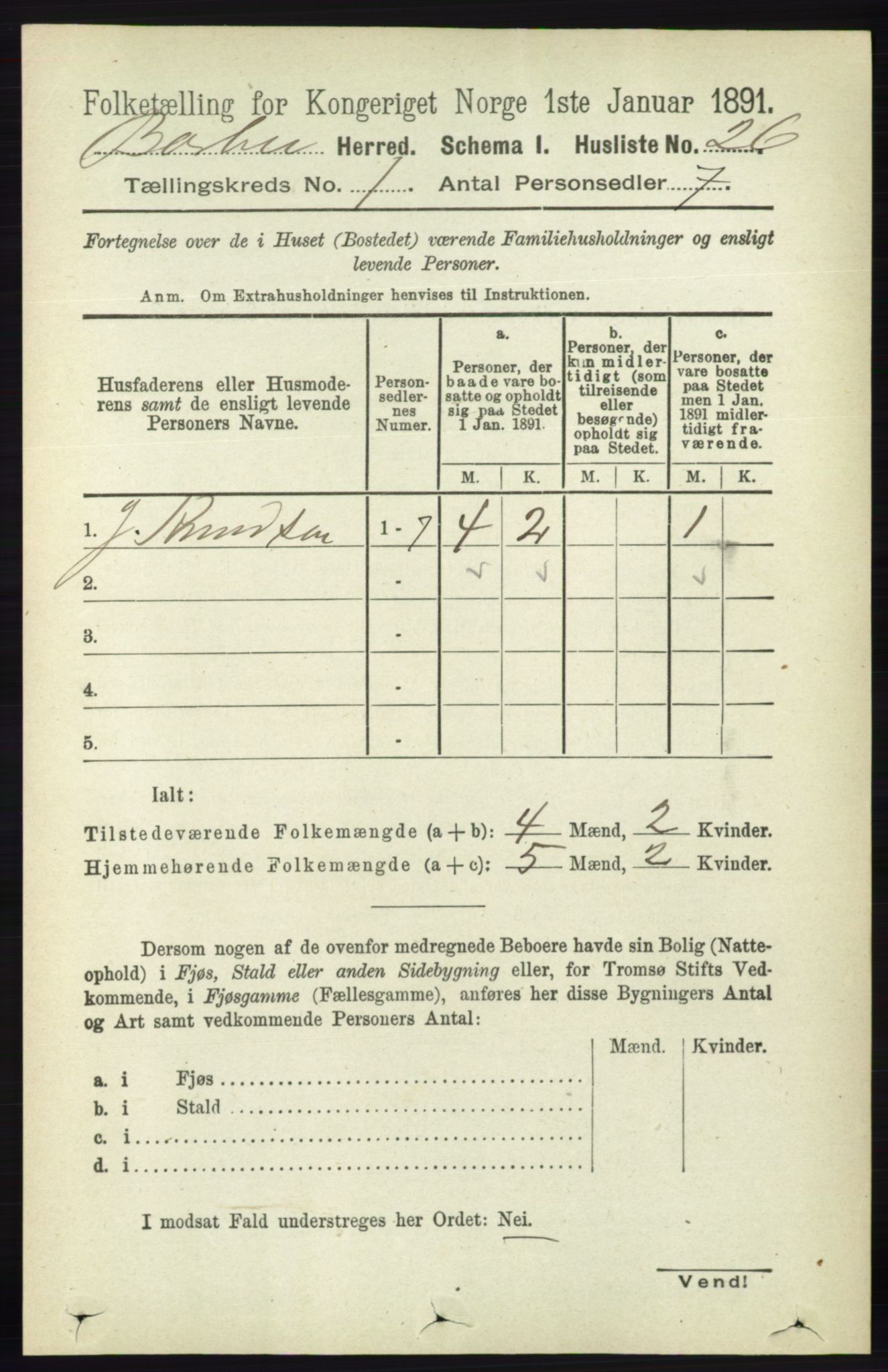 RA, 1891 census for 0990 Barbu, 1891, p. 57