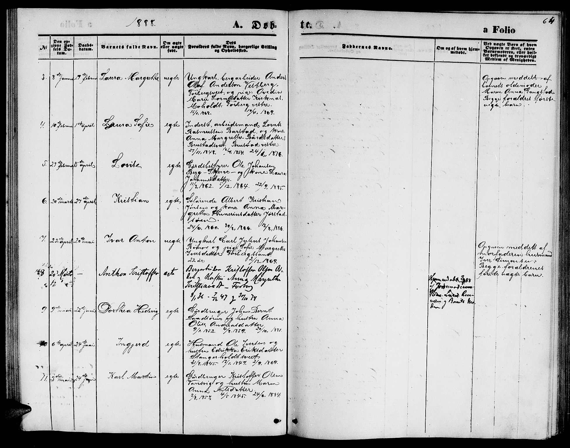 Ministerialprotokoller, klokkerbøker og fødselsregistre - Nord-Trøndelag, SAT/A-1458/722/L0225: Parish register (copy) no. 722C01, 1871-1888, p. 64