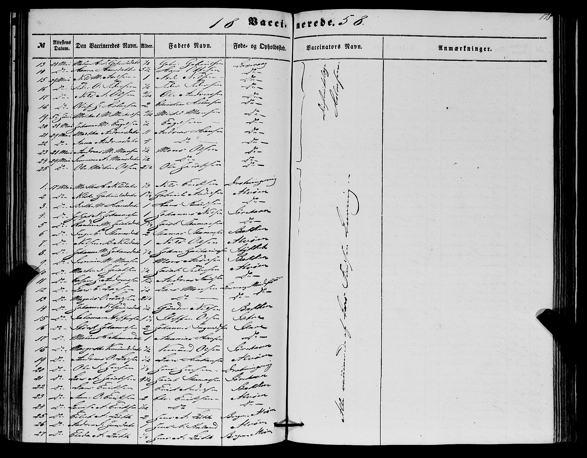 Askøy Sokneprestembete, SAB/A-74101/H/Ha/Haa/Haaa/L0012: Parish register (official) no. A 12, 1855-1877, p. 178