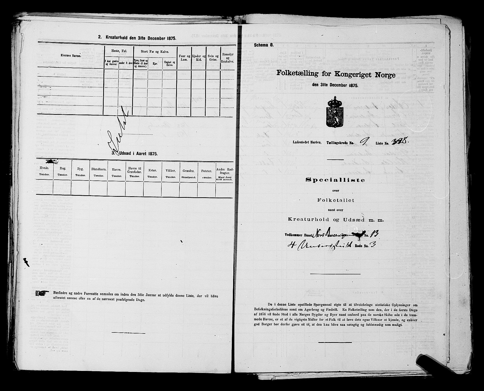 SAKO, 1875 census for 0703P Horten, 1875, p. 892