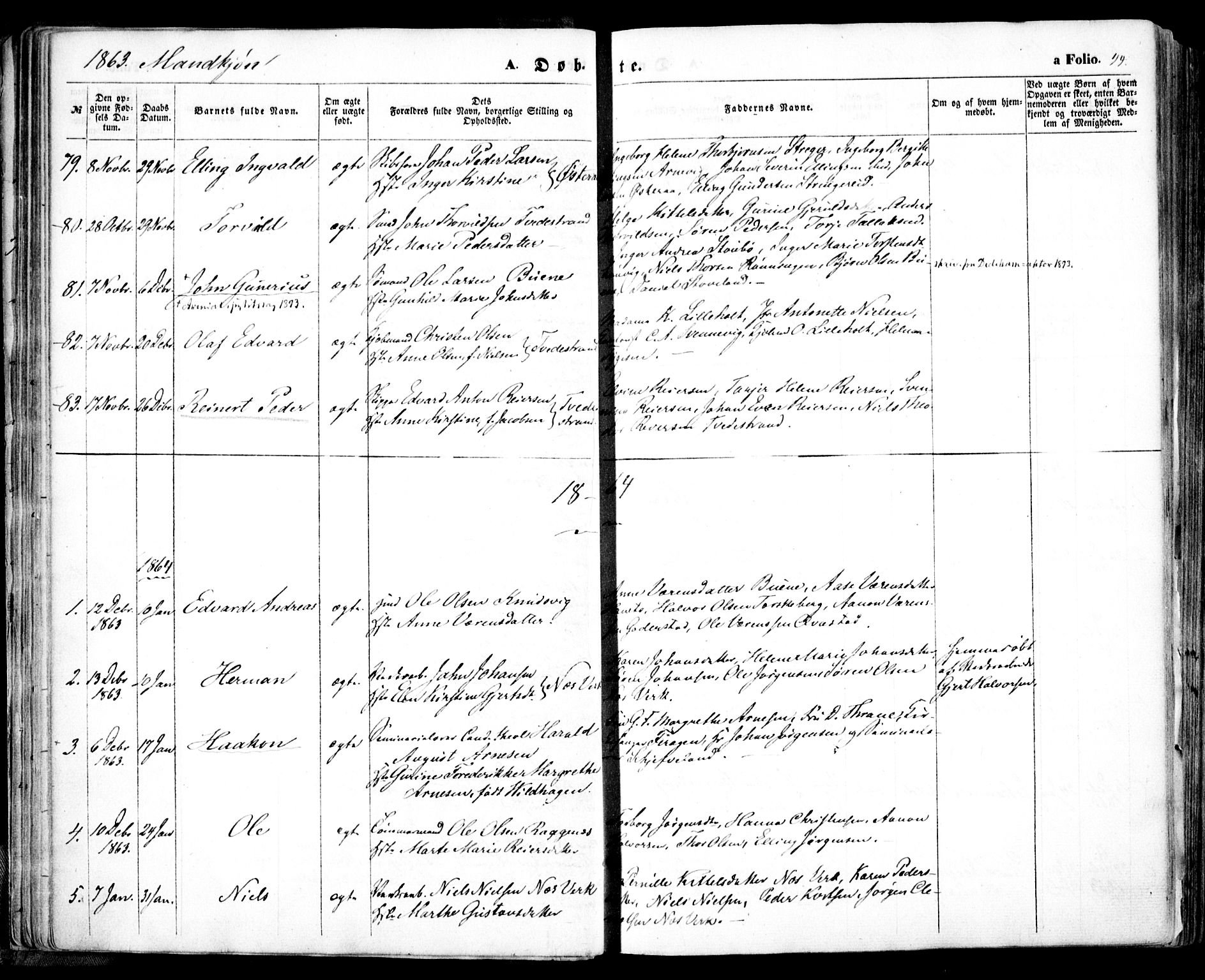 Holt sokneprestkontor, AV/SAK-1111-0021/F/Fa/L0009: Parish register (official) no. A 9, 1861-1871, p. 44