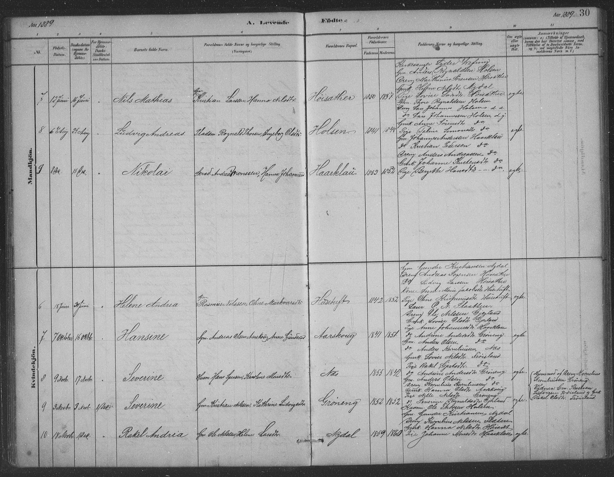 Førde sokneprestembete, AV/SAB-A-79901/H/Hab/Habc/L0002: Parish register (copy) no. C 2, 1881-1911, p. 30