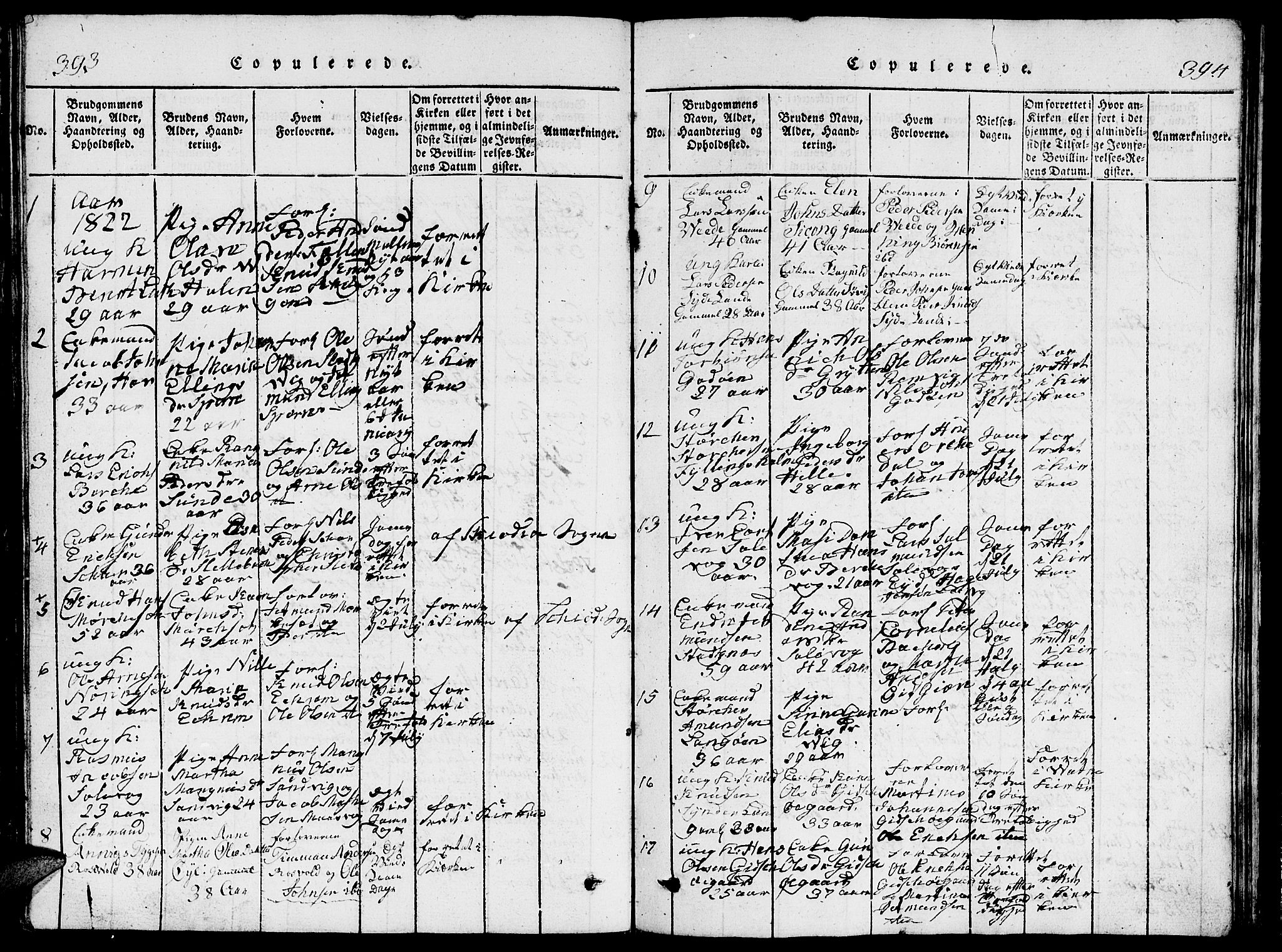 Ministerialprotokoller, klokkerbøker og fødselsregistre - Møre og Romsdal, AV/SAT-A-1454/528/L0423: Parish register (copy) no. 528C04, 1816-1827, p. 393-394