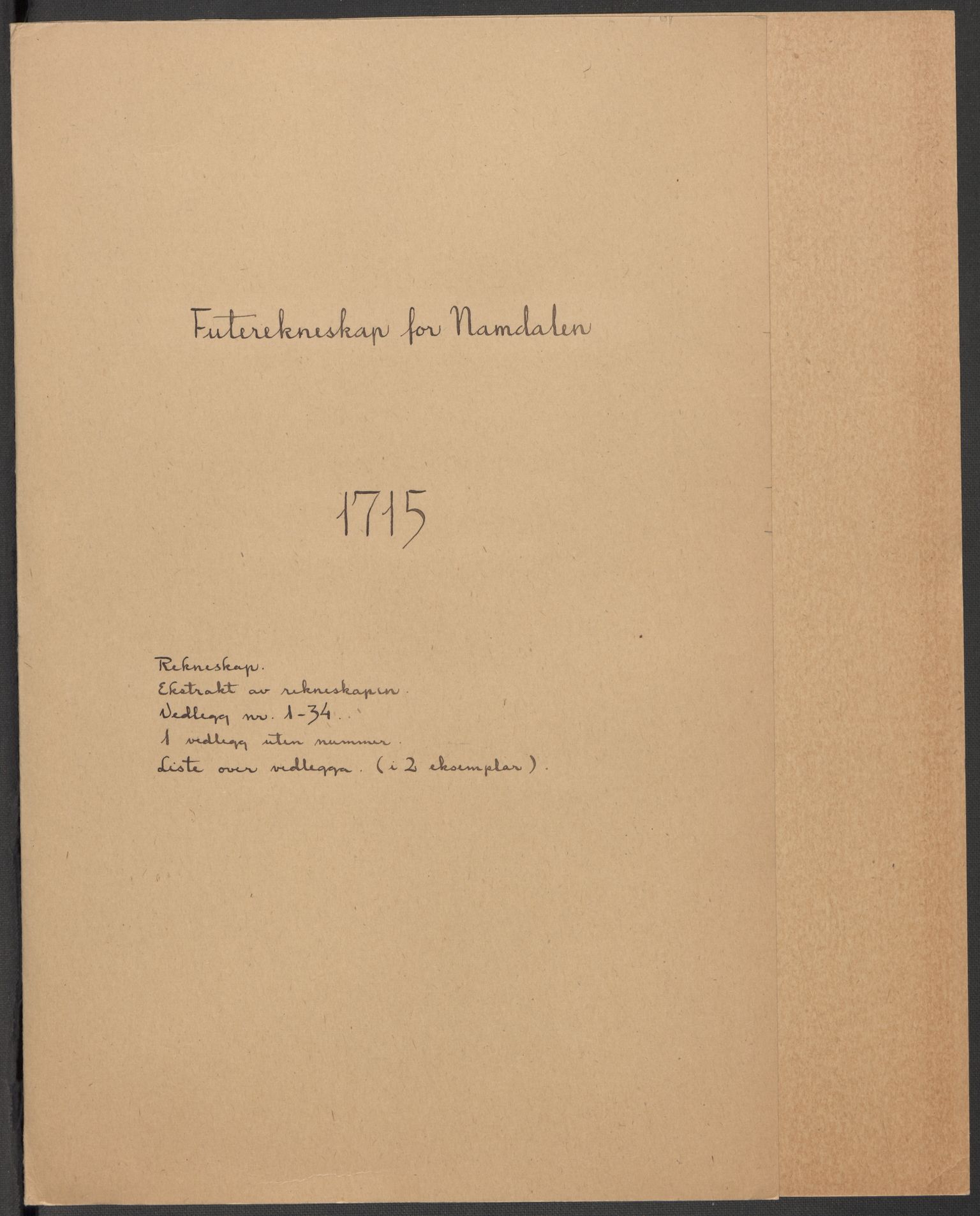 Rentekammeret inntil 1814, Reviderte regnskaper, Fogderegnskap, RA/EA-4092/R64/L4436: Fogderegnskap Namdal, 1715, p. 2