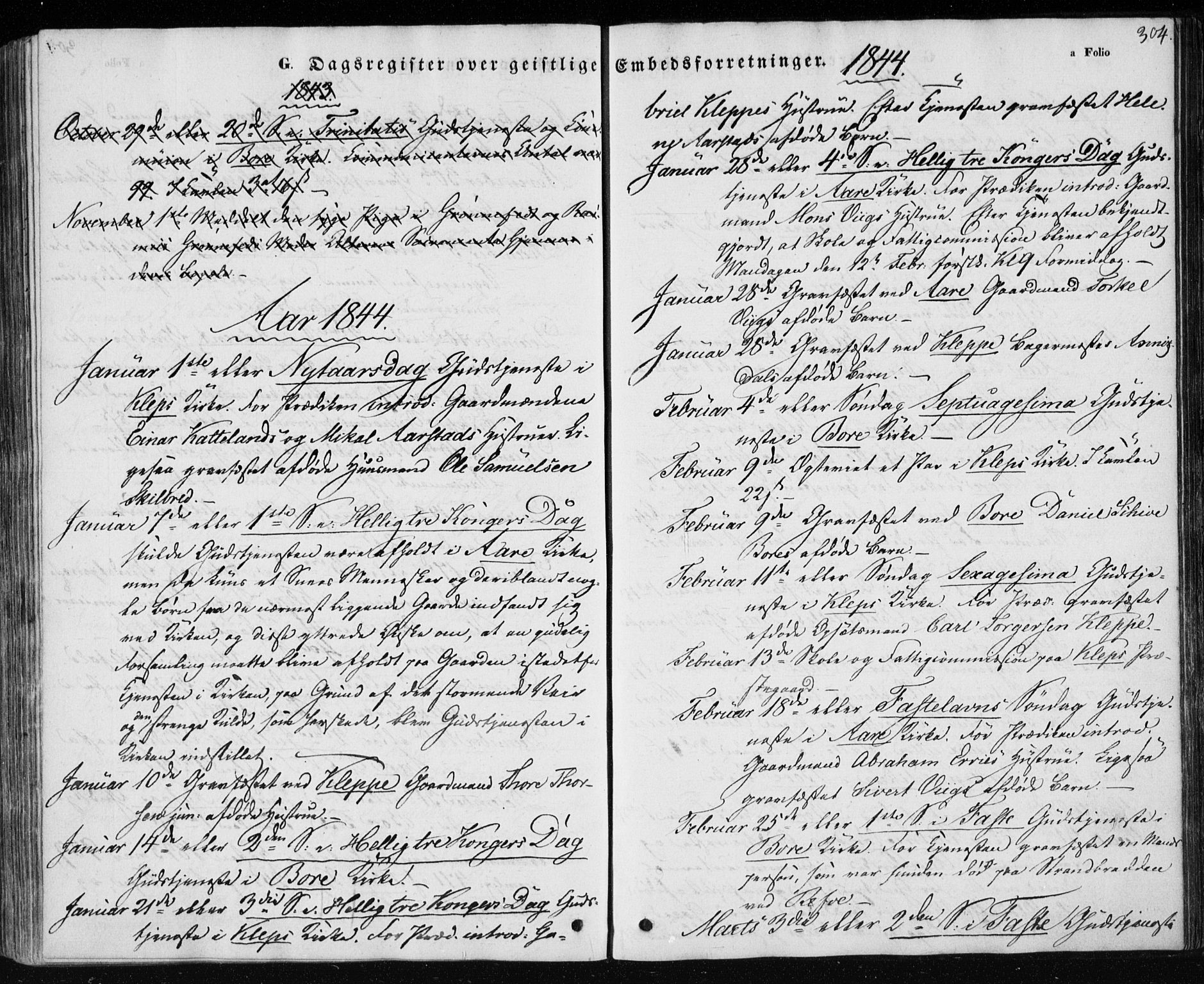 Klepp sokneprestkontor, SAST/A-101803/001/3/30BA/L0004: Parish register (official) no. A 4, 1842-1852, p. 304