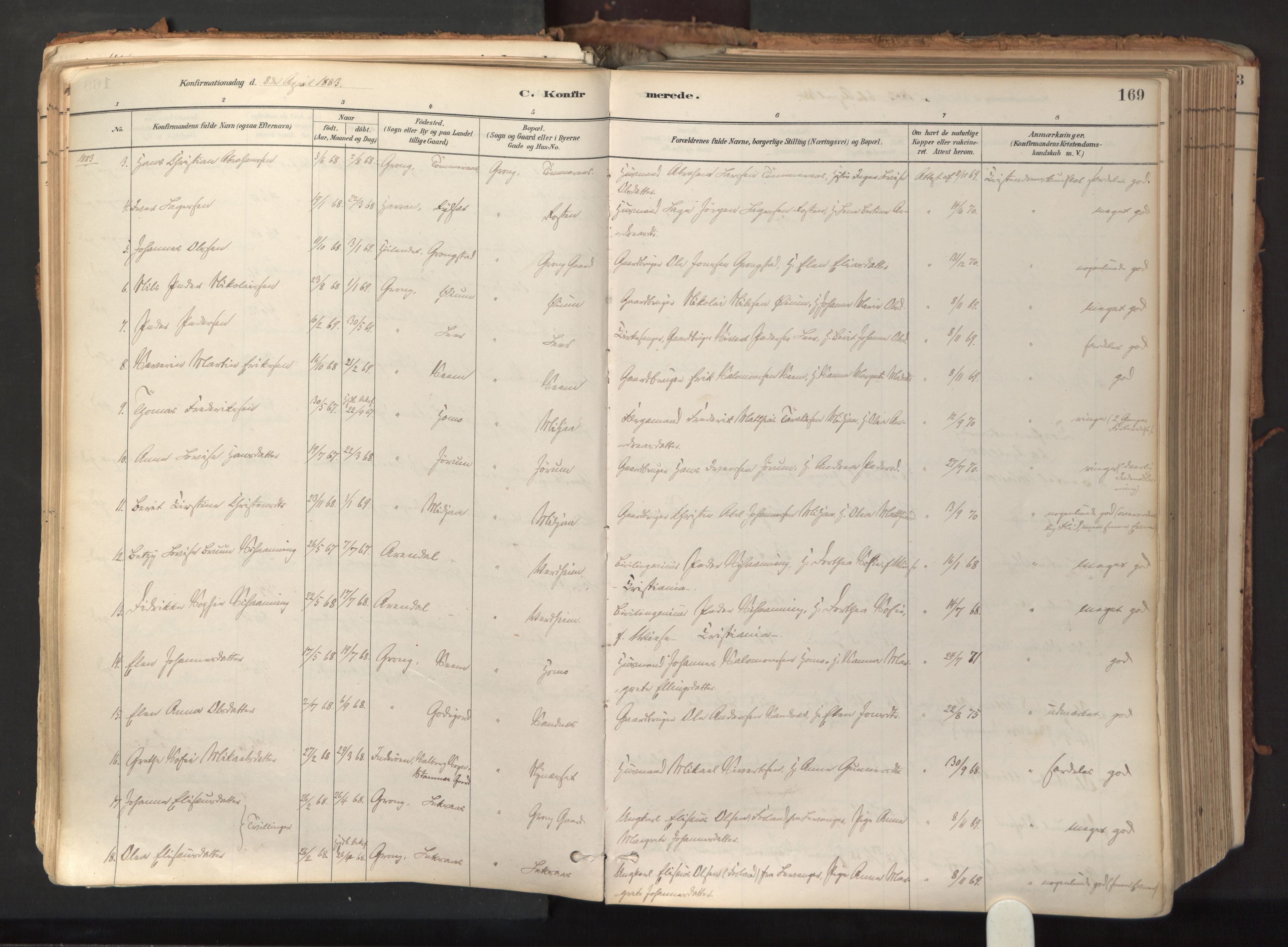 Ministerialprotokoller, klokkerbøker og fødselsregistre - Nord-Trøndelag, SAT/A-1458/758/L0519: Parish register (official) no. 758A04, 1880-1926, p. 169