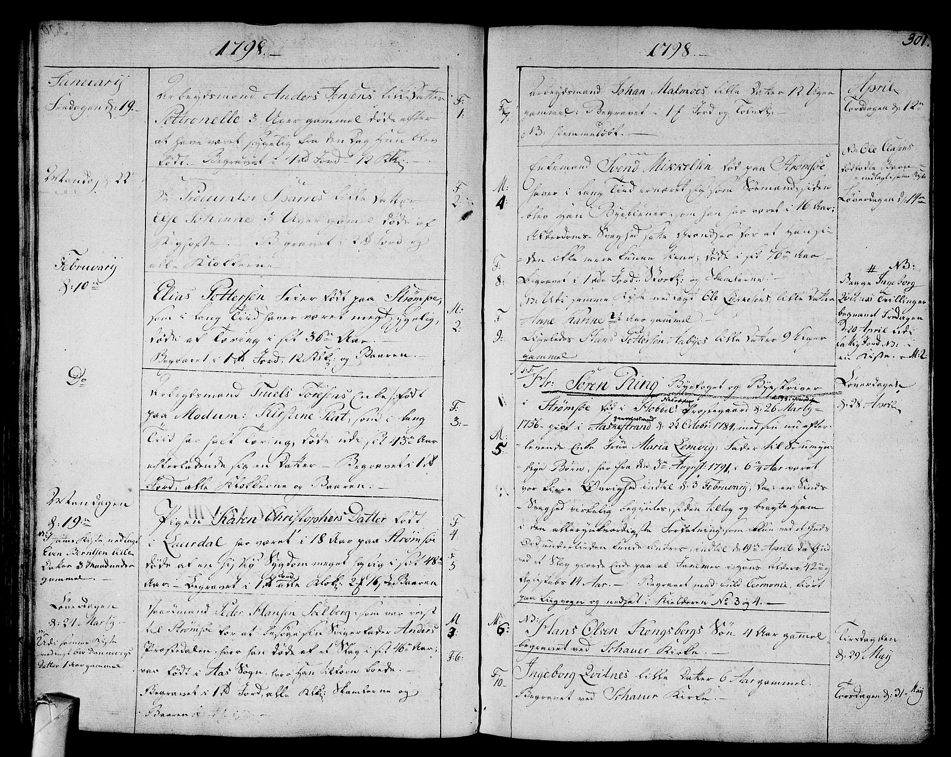 Strømsø kirkebøker, SAKO/A-246/F/Fa/L0010: Parish register (official) no. I 10, 1792-1822, p. 301