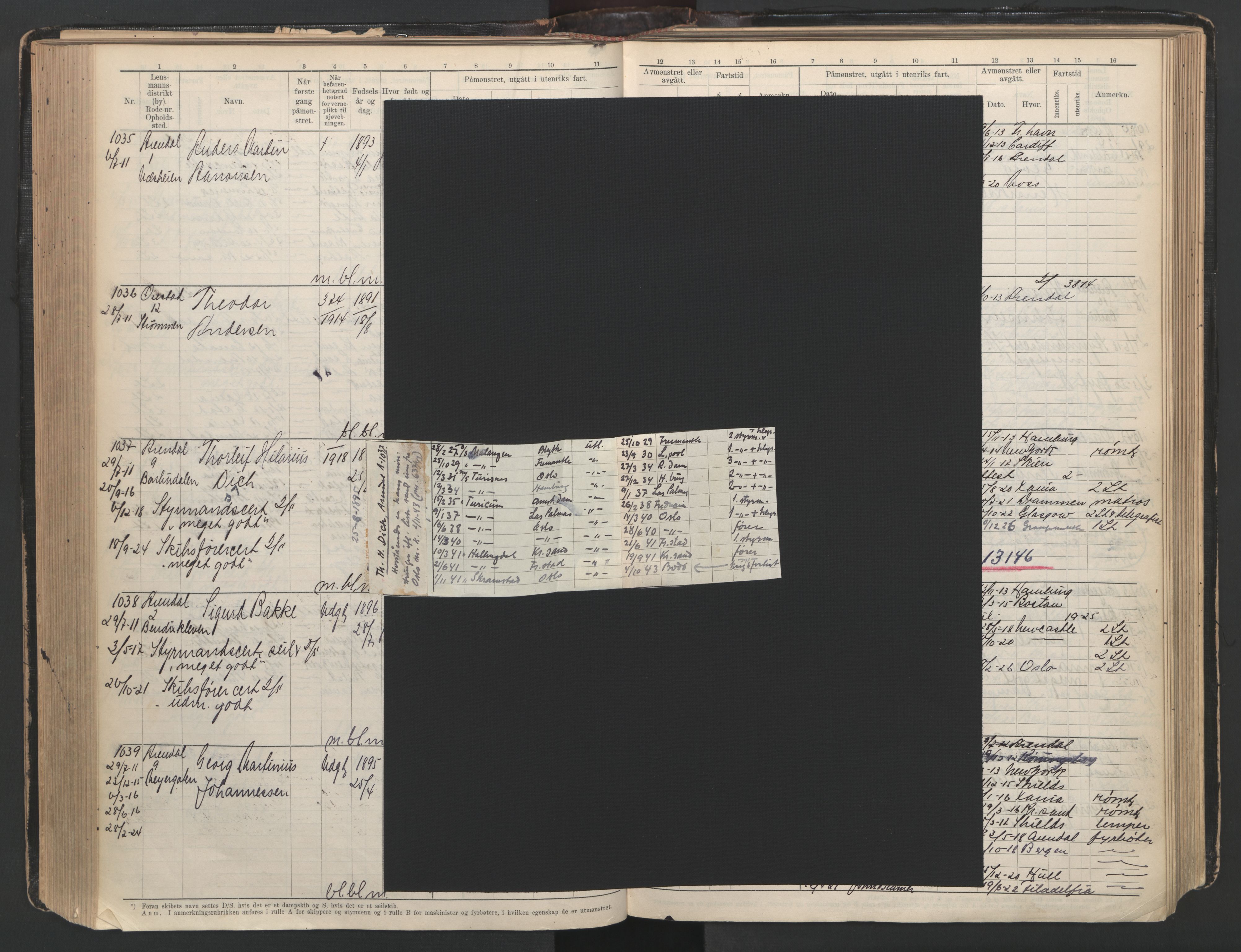 Arendal mønstringskrets, AV/SAK-2031-0012/F/Fb/L0003: Hovedrulle A nr 1-2495, E-4, 1899-1949, p. 213