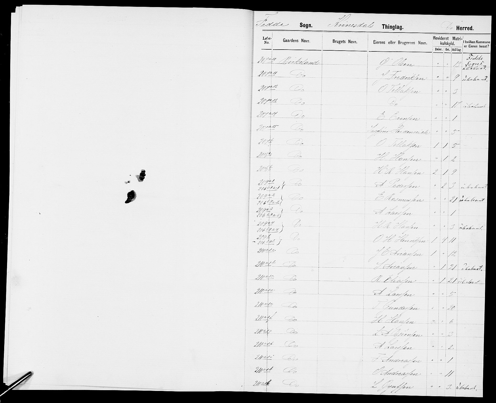 SAK, 1875 census for 1037P Kvinesdal, 1875, p. 10