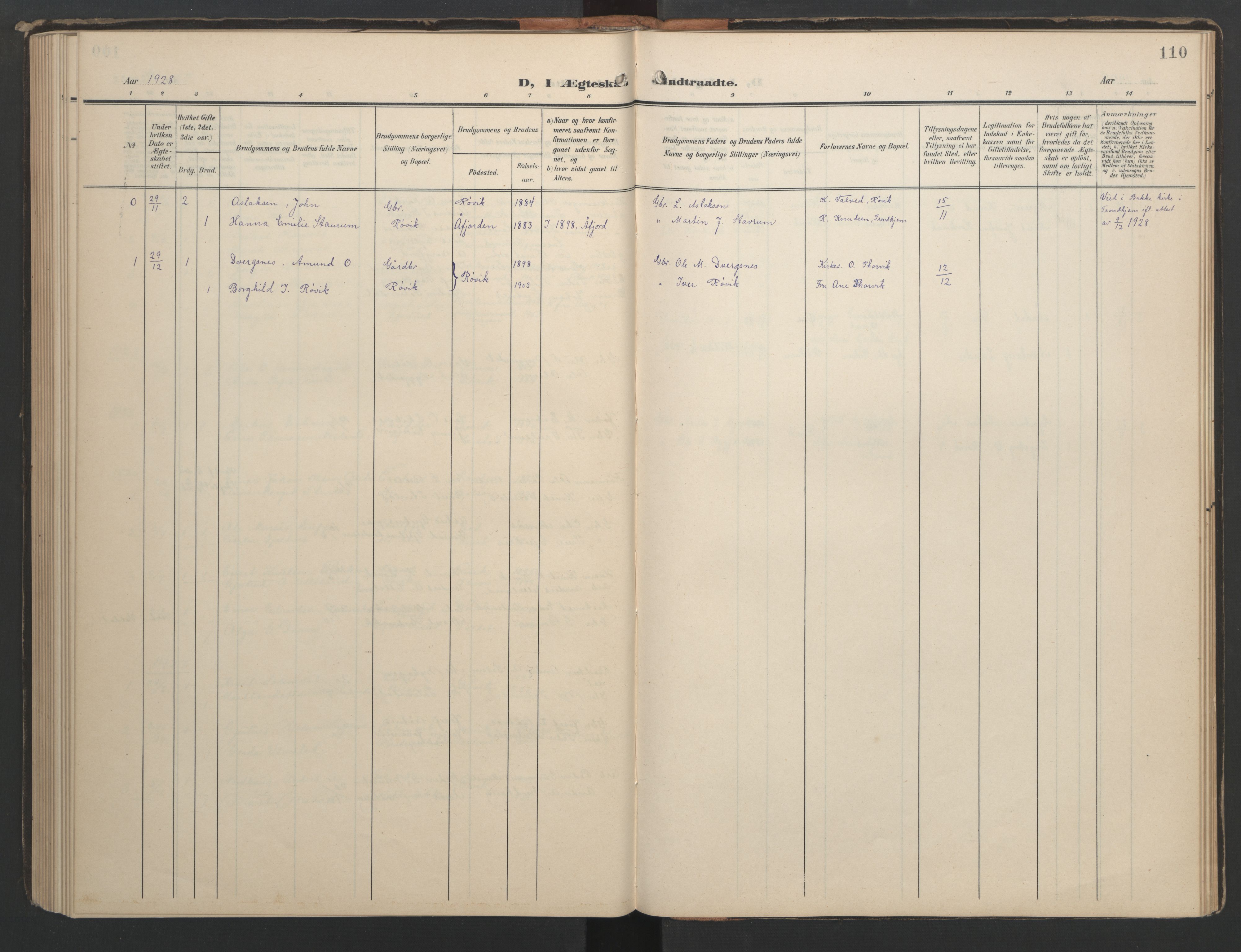 Ministerialprotokoller, klokkerbøker og fødselsregistre - Møre og Romsdal, AV/SAT-A-1454/556/L0677: Parish register (copy) no. 556C01, 1907-1953, p. 110