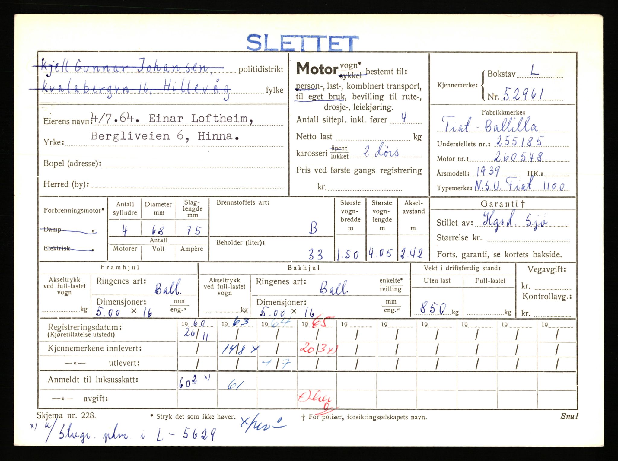 Stavanger trafikkstasjon, AV/SAST-A-101942/0/F/L0053: L-52900 - L-54199, 1930-1971, p. 159