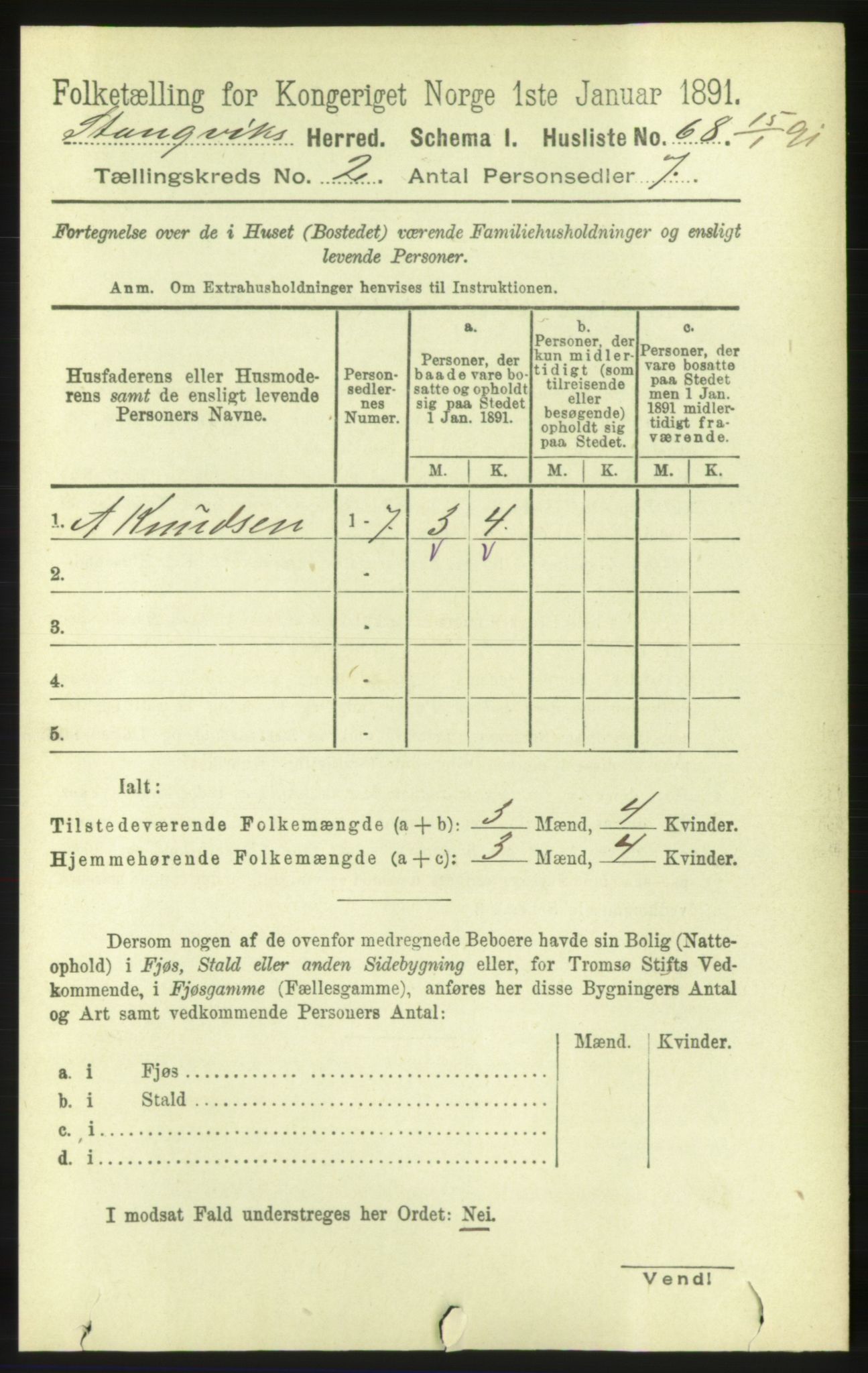 RA, 1891 census for 1564 Stangvik, 1891, p. 653