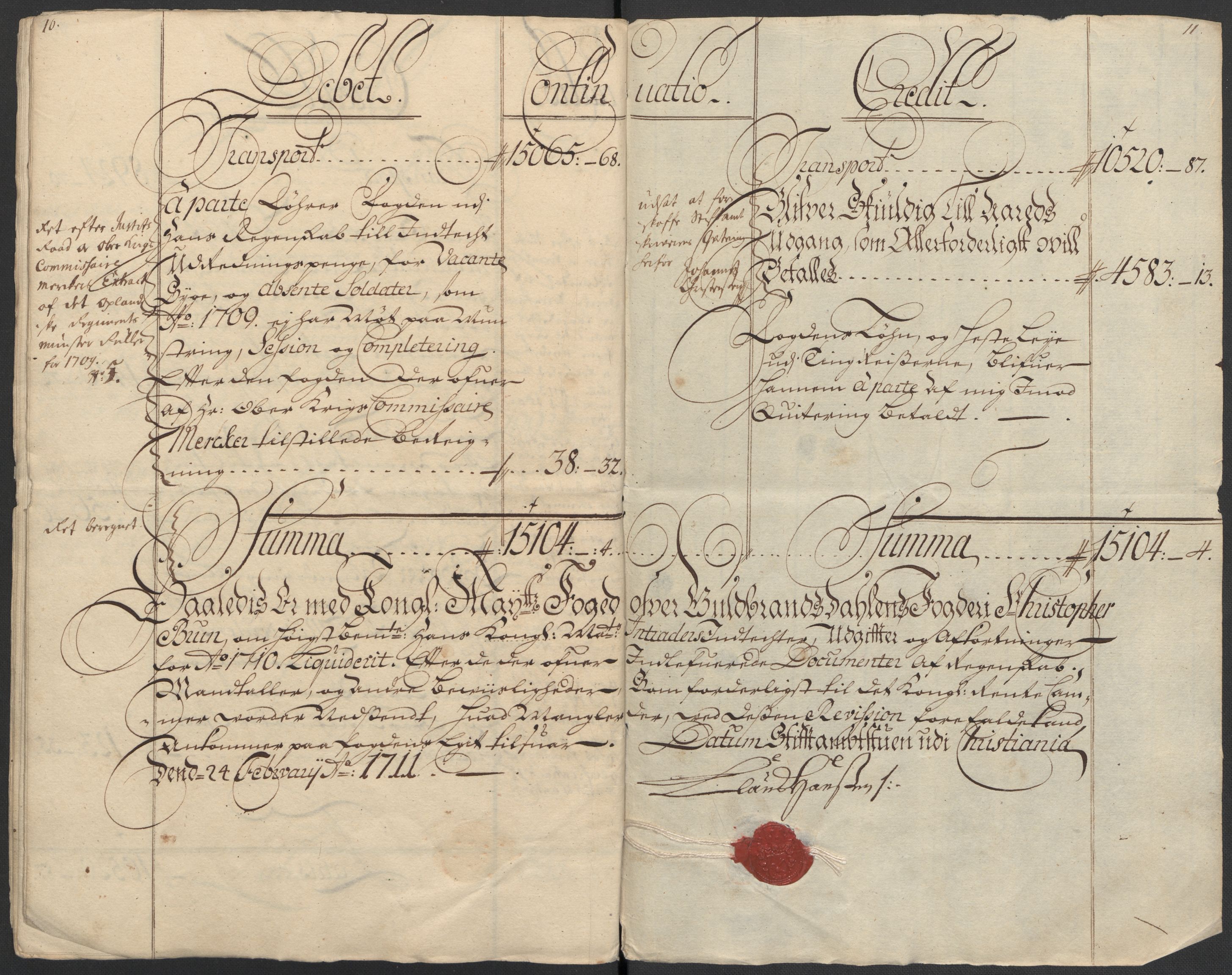 Rentekammeret inntil 1814, Reviderte regnskaper, Fogderegnskap, AV/RA-EA-4092/R17/L1179: Fogderegnskap Gudbrandsdal, 1708-1710, p. 318